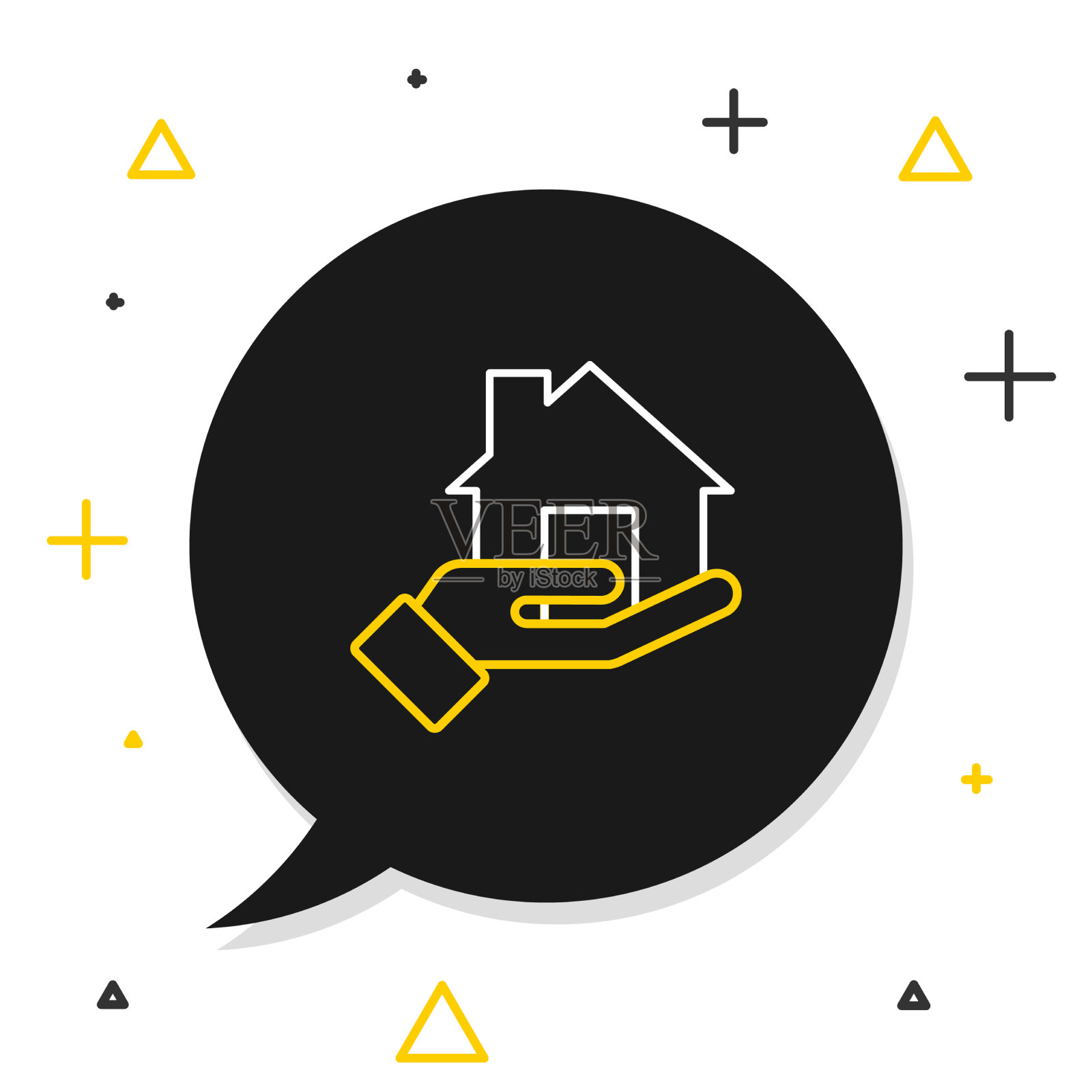 线房地产经纪人图标隔离在白色背景插画图片素材