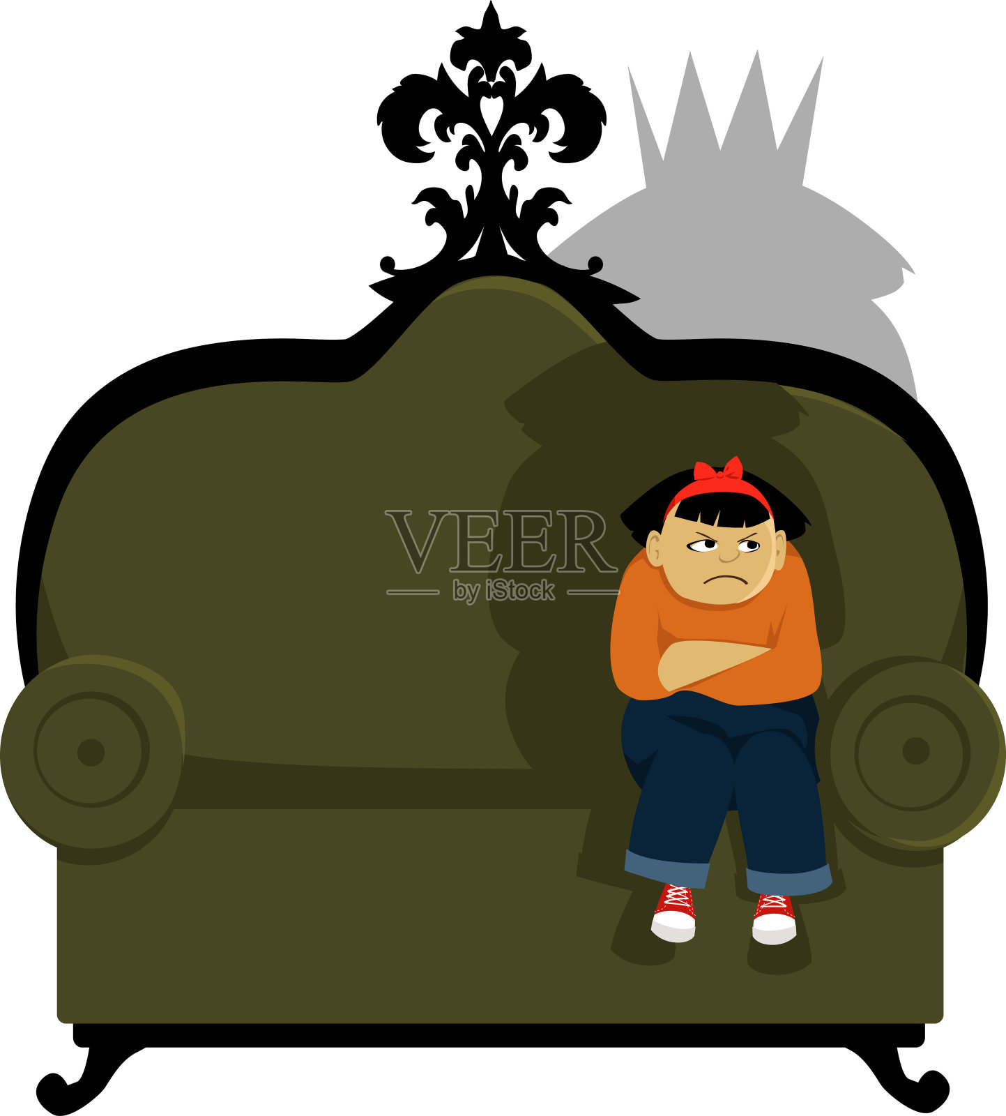 生闷气的小公主设计元素图片