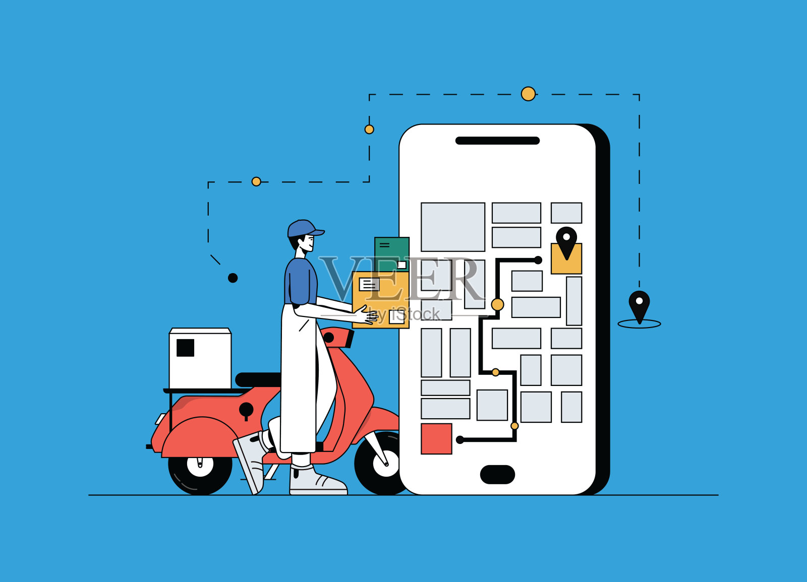 现代平面设计理念的交付与服务。插画图片素材