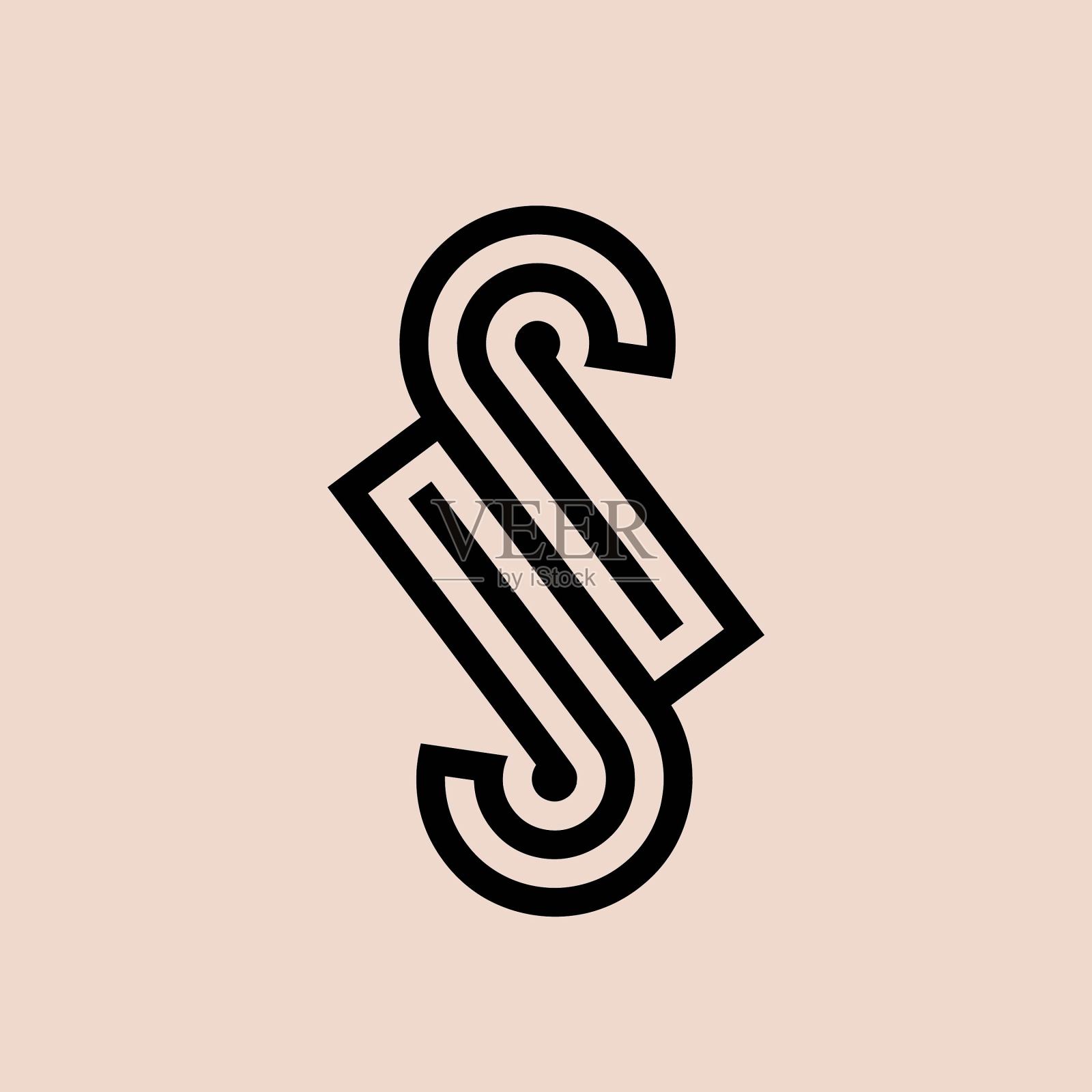 字母S标志。字母初始图标。插画图片素材