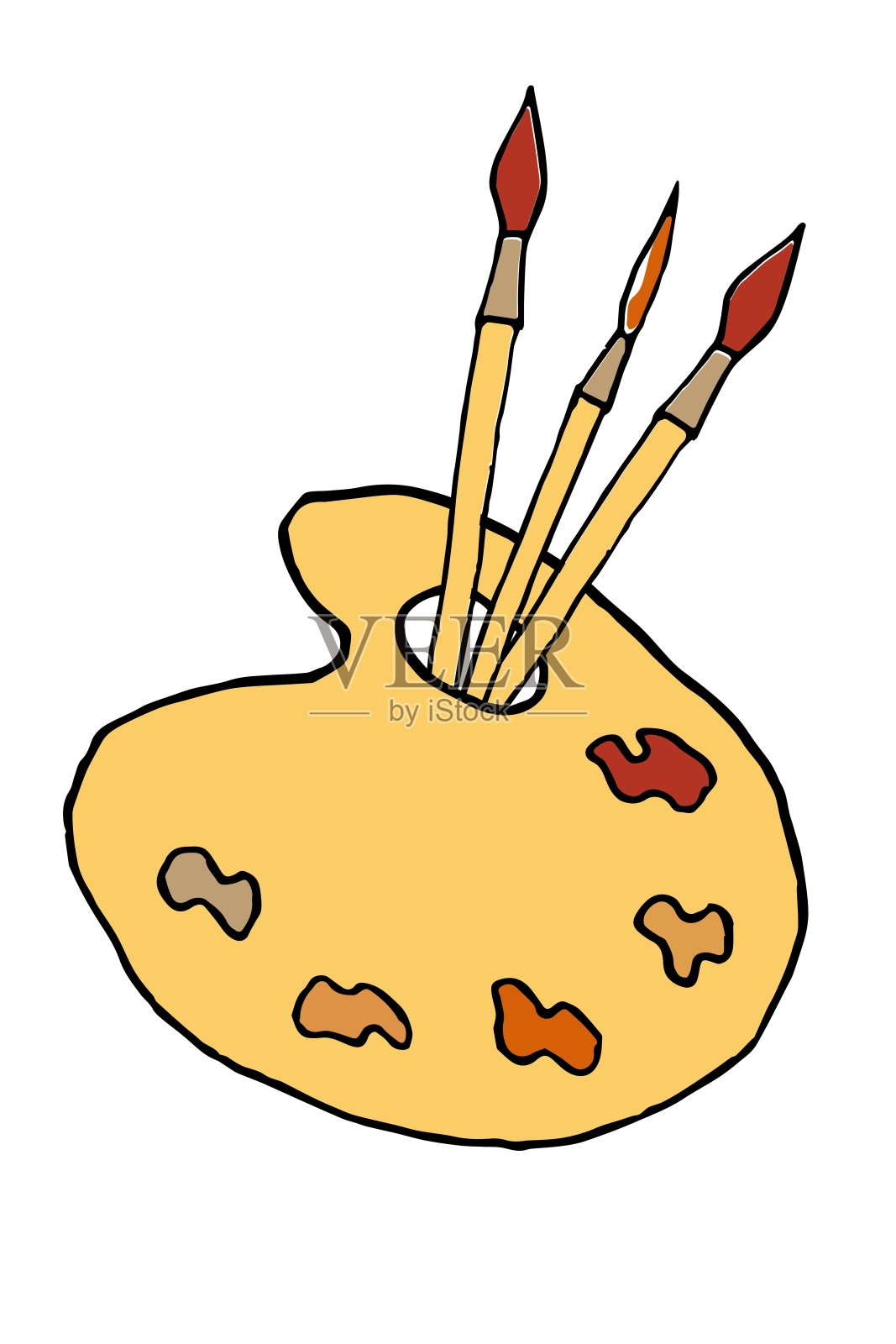 调色板和画笔插画图片素材