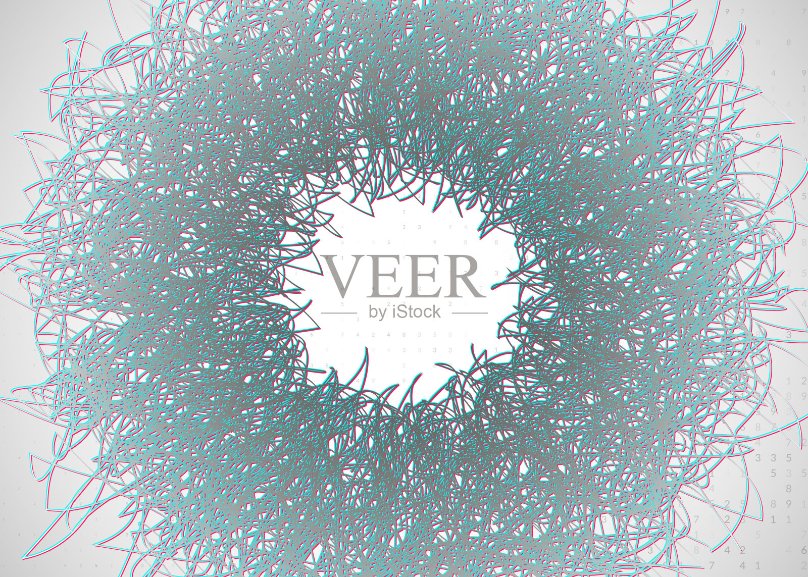 数字技术的抽象背景。人工智能、深度学习和大数据概念。插画图片素材