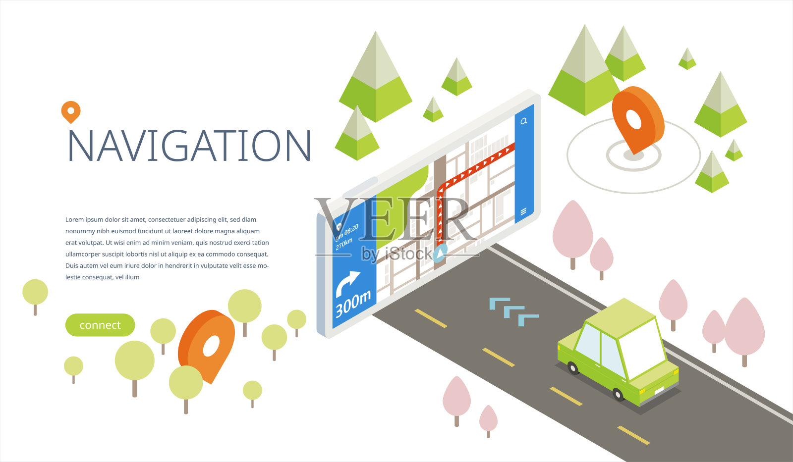 智能生活等距网页模板插画图片素材