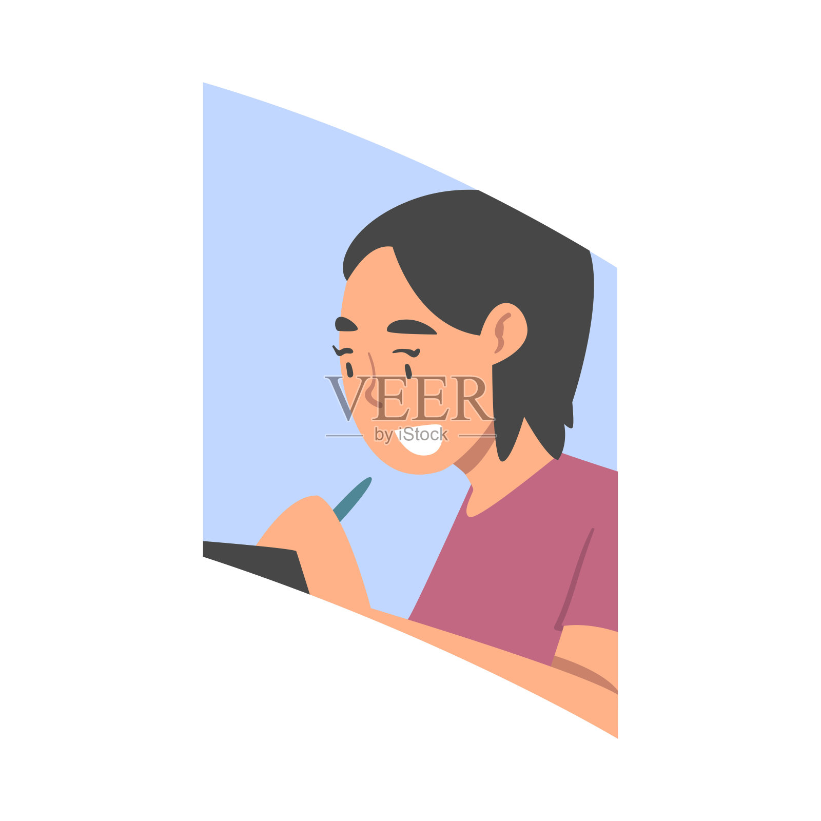 视频会议和网络会议的女性角色从事在线交流的实时矢量图插画图片素材