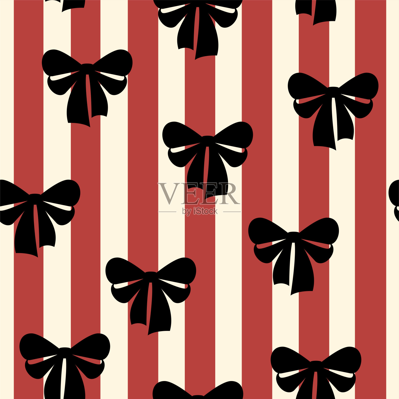 蝴蝶结无缝模式矢量插图在平面设计插画图片素材