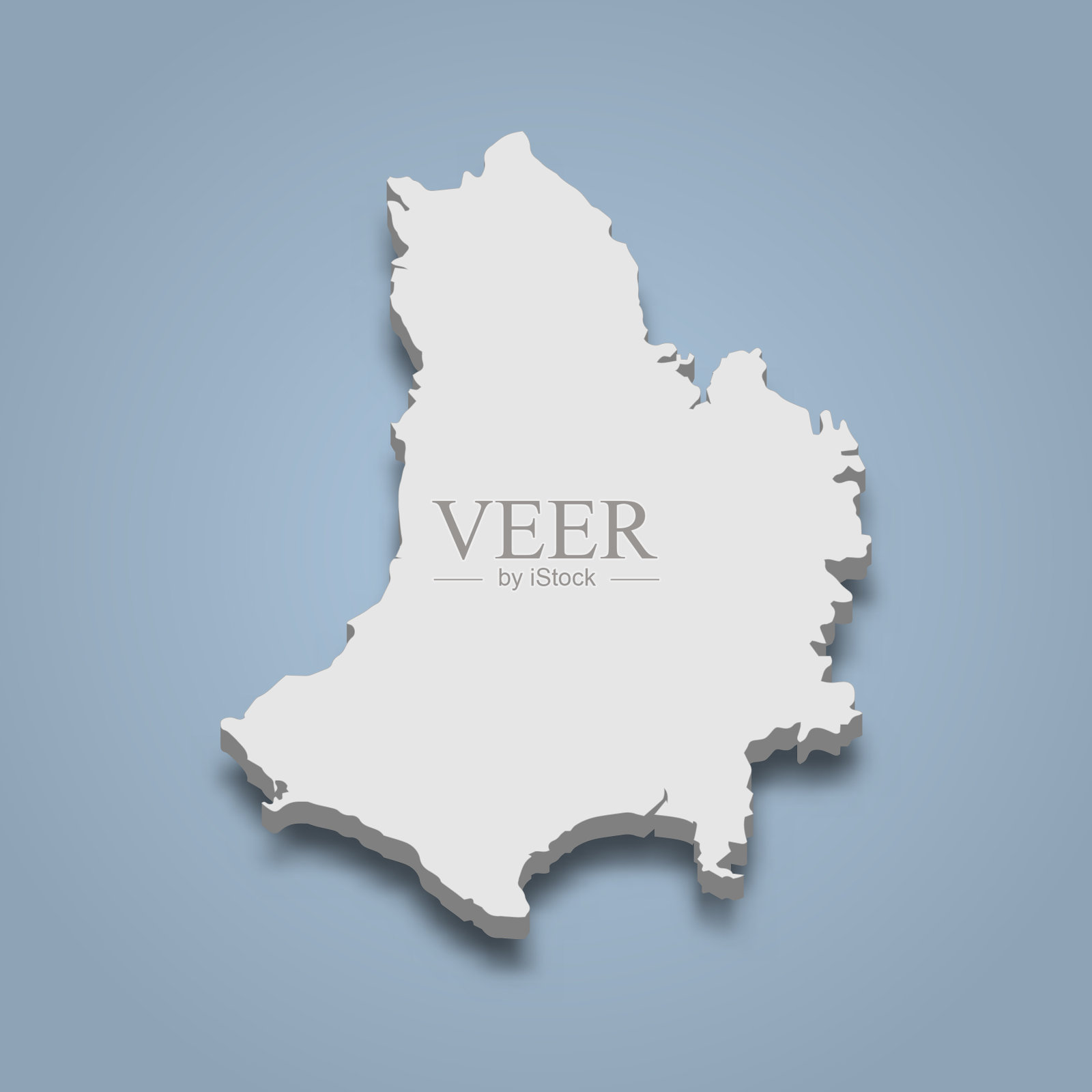 三维等距地图卡坦端内斯是一个岛屿插画图片素材