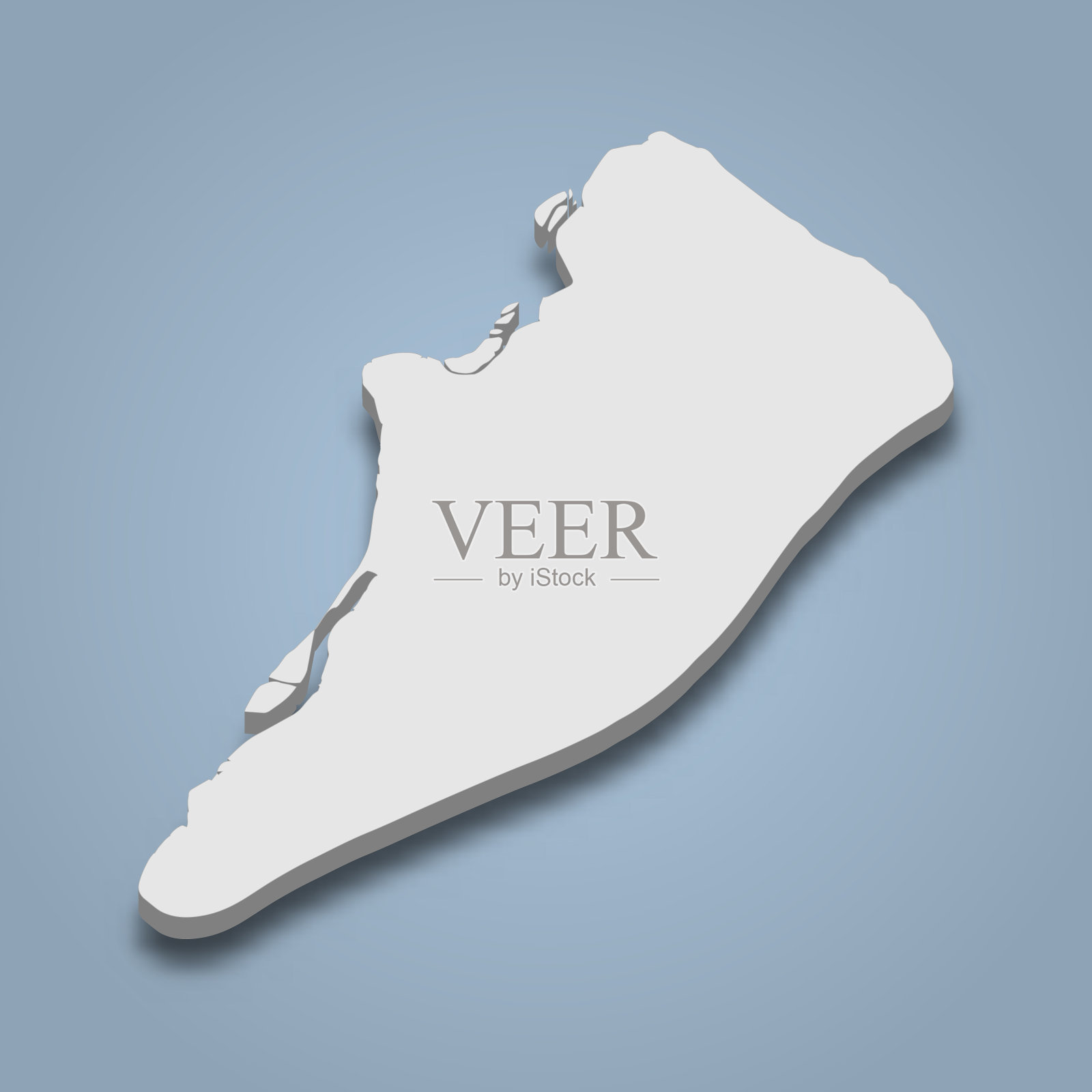 三维等距地图希尔顿头是一个岛屿插画图片素材