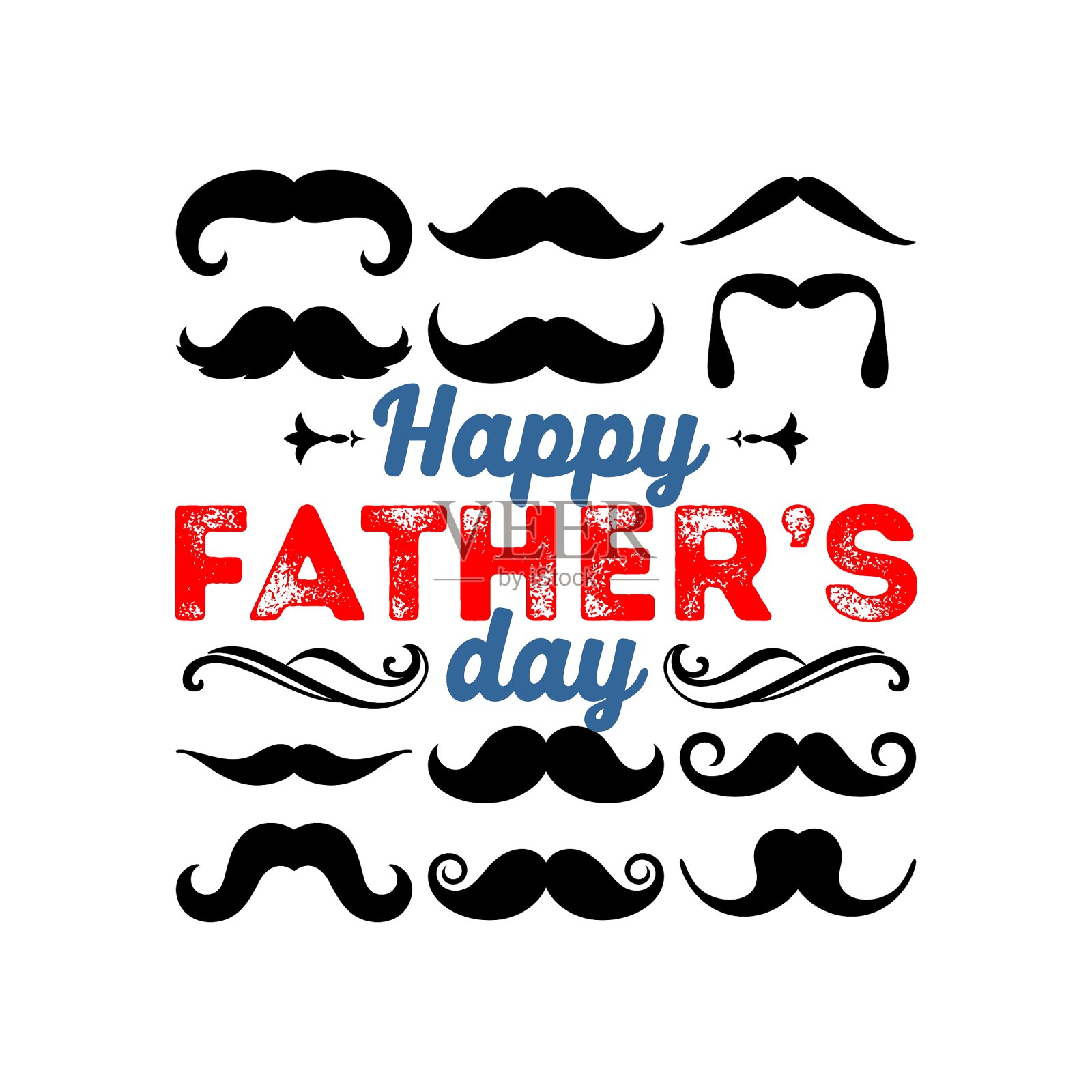 排版和字母的设计元素和轮廓为父亲节快乐插画图片素材
