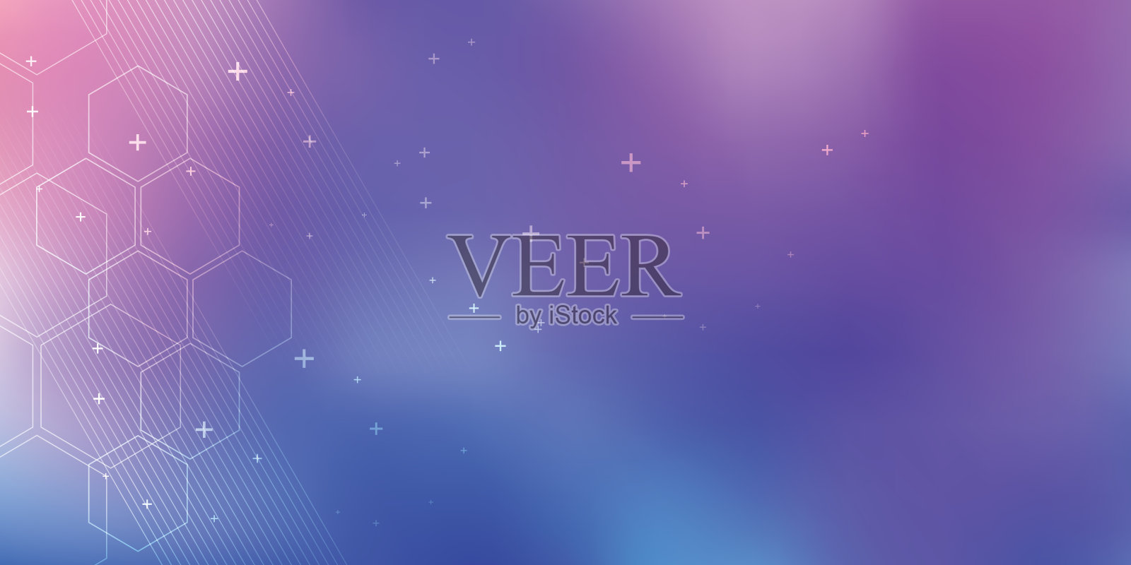 蓝色矢量背景与几何形状的设计。插画图片素材