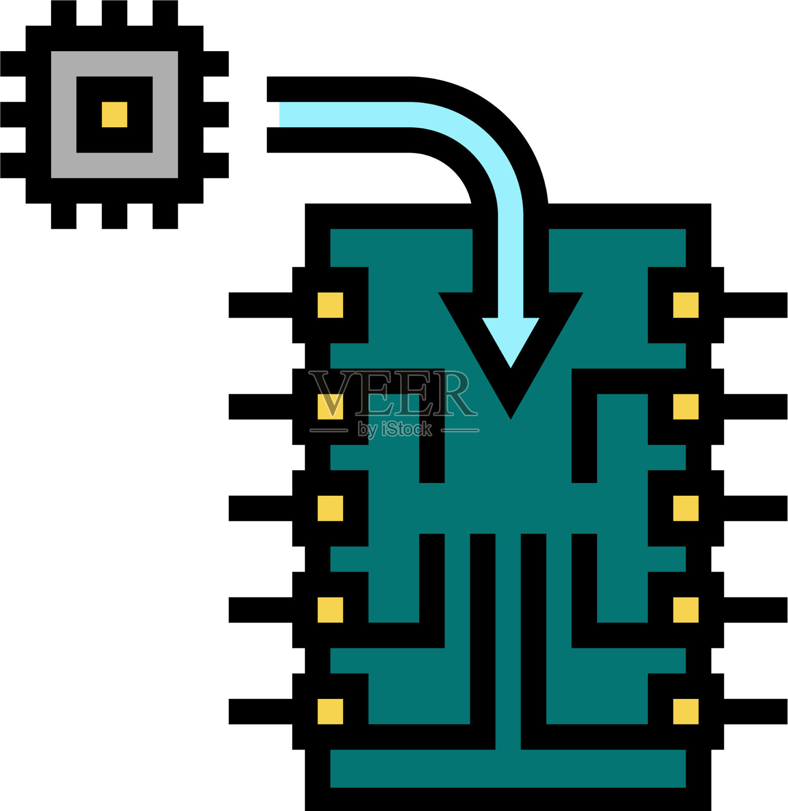 芯片安装及半导体制造设计元素图片