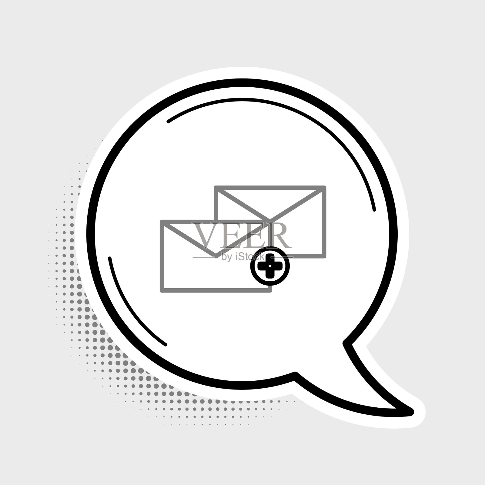 线信封图标孤立在灰色背景上图标素材