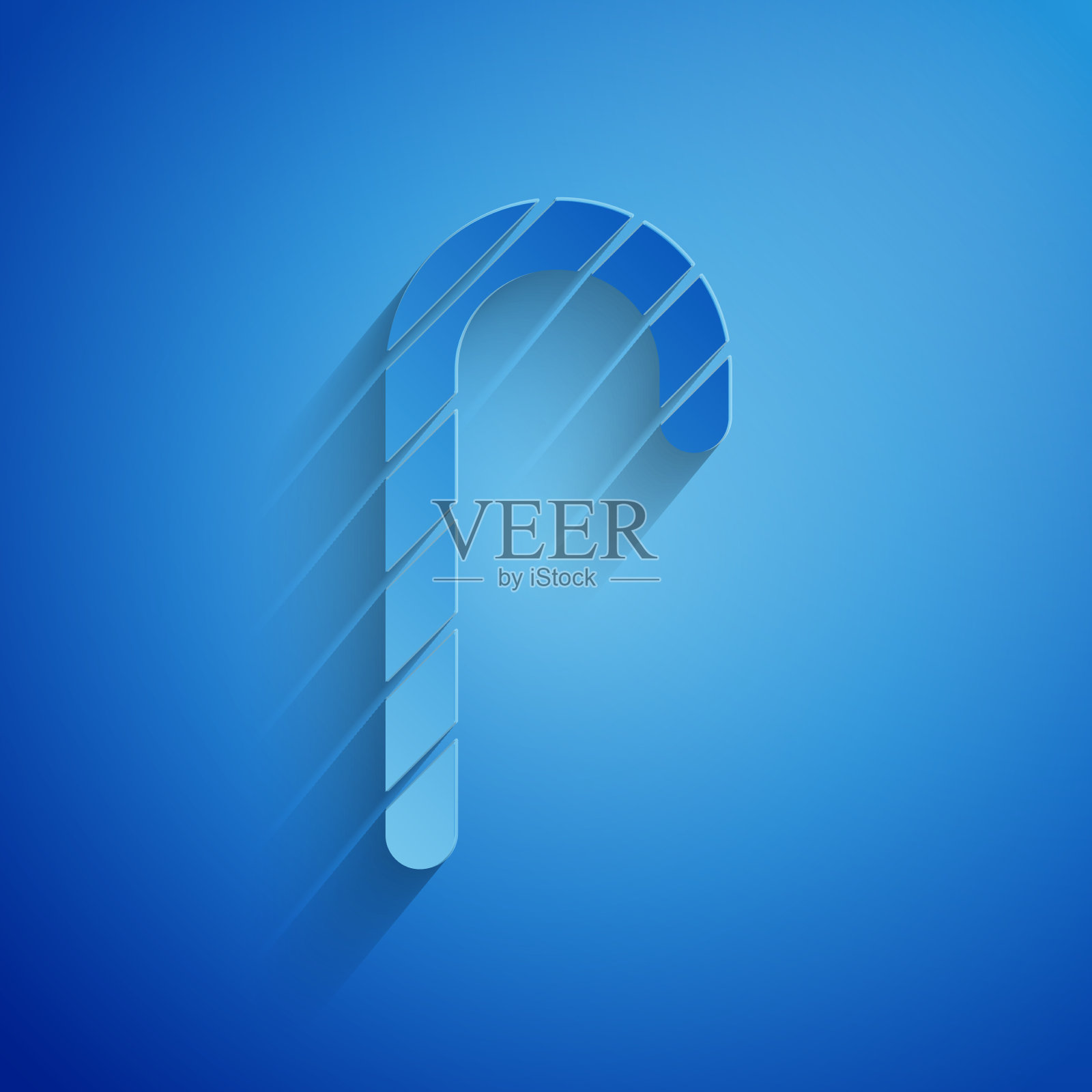 剪纸圣诞糖果手杖条纹图标插画图片素材