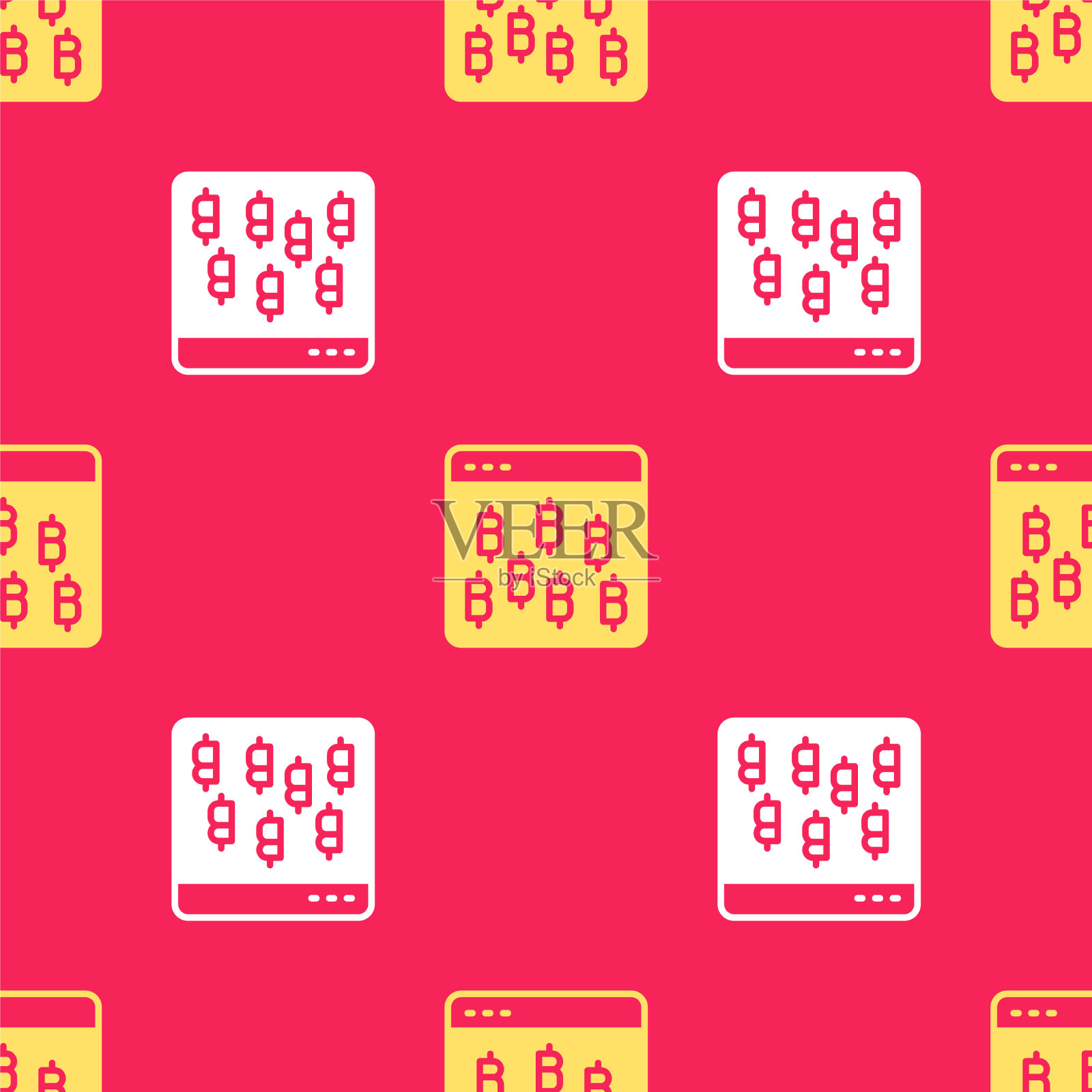 黄色加密货币比特币图标孤立插画图片素材