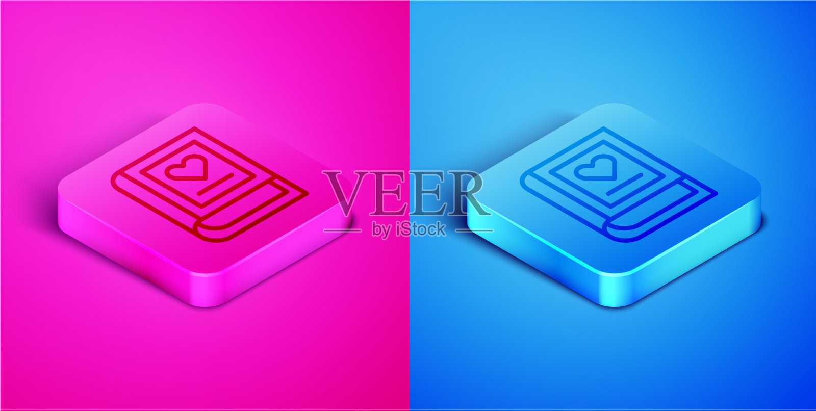 等距线医学书籍图标孤立在粉红色图标素材