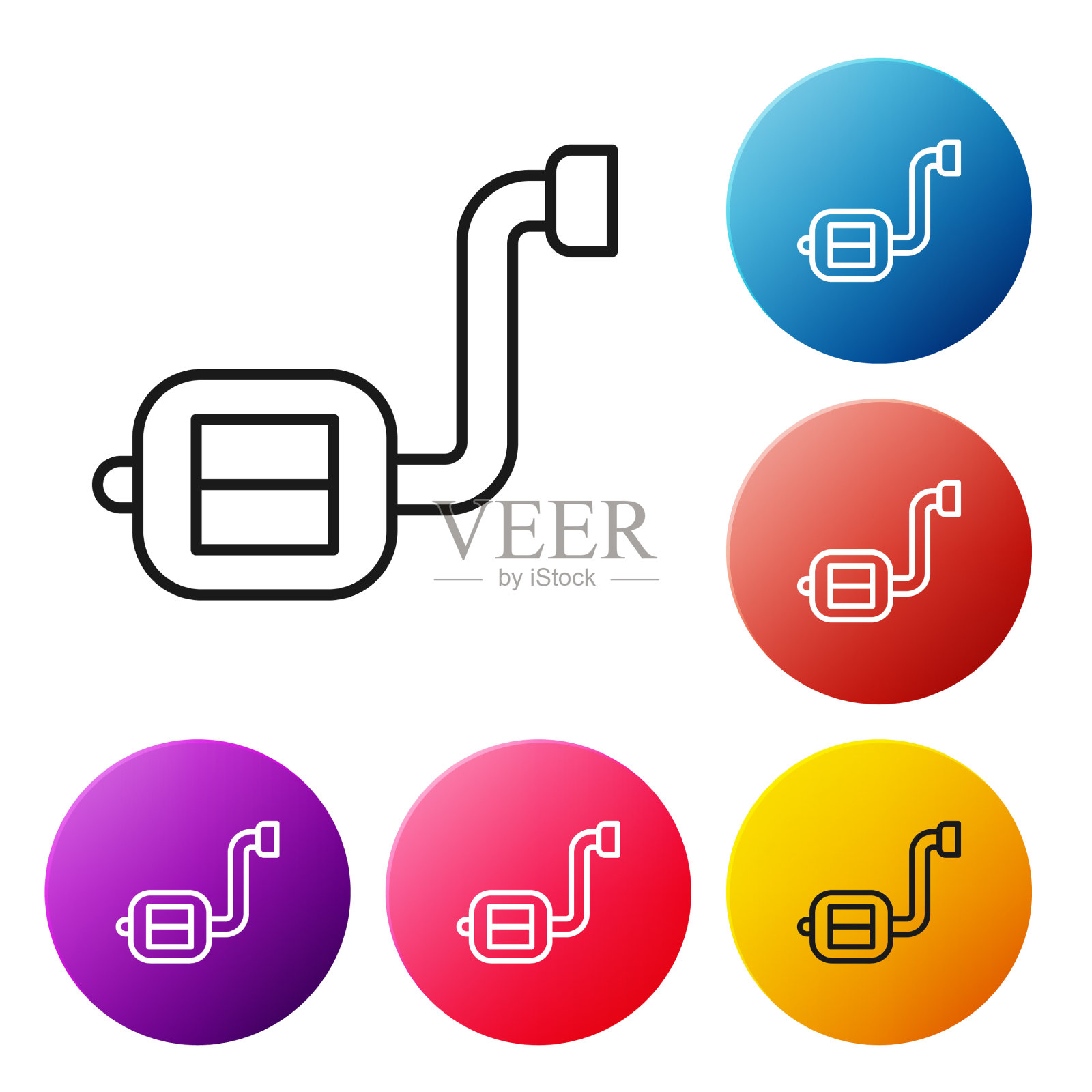 黑线自行车踏板图标隔离在白色插画图片素材