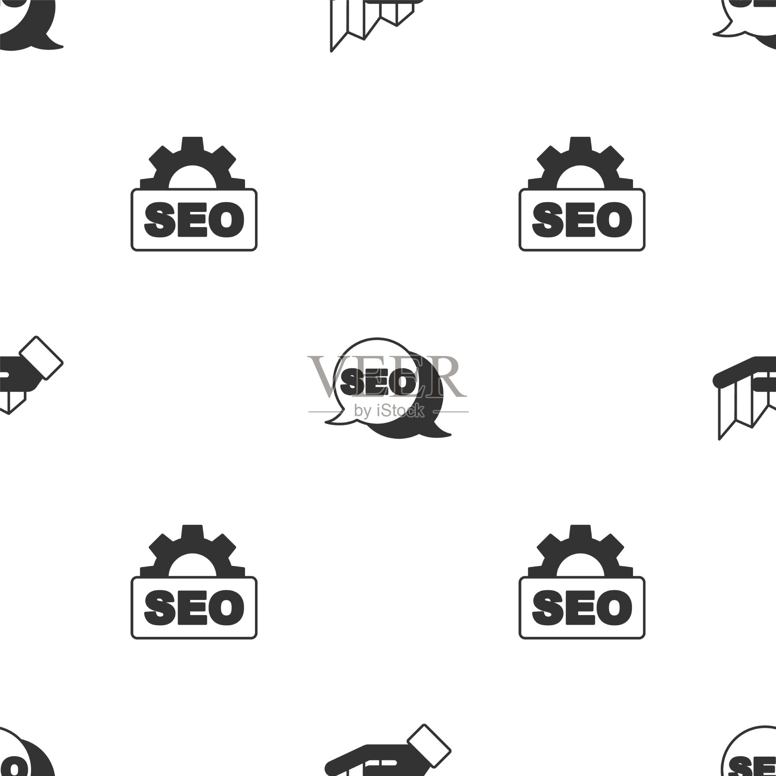 设置饼图信息图seo优化等图标素材