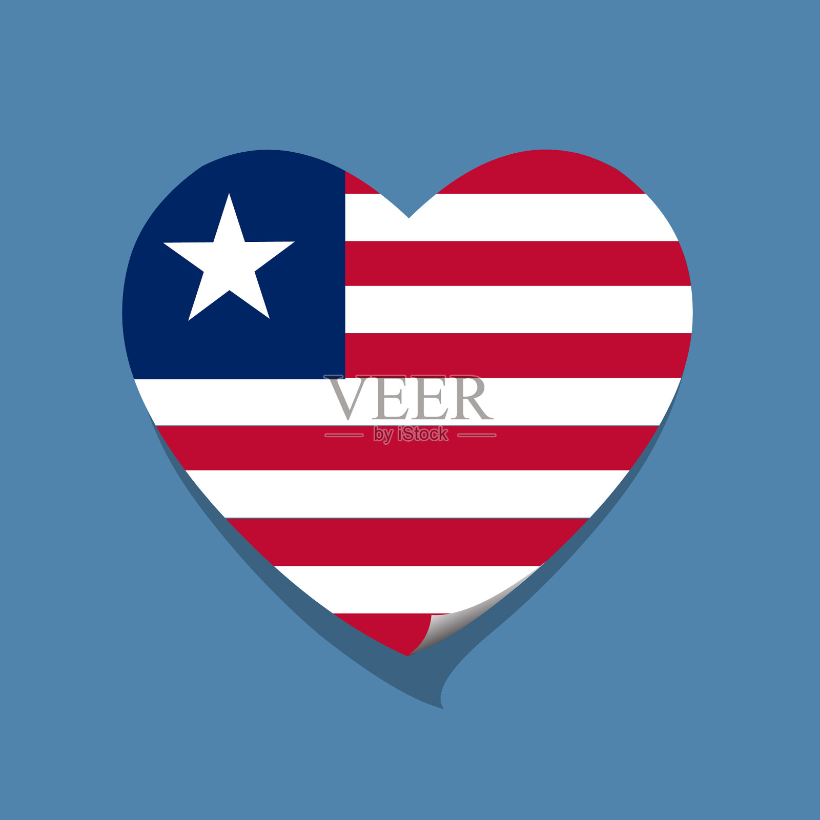 我爱利比里亚的国旗心插画图片素材