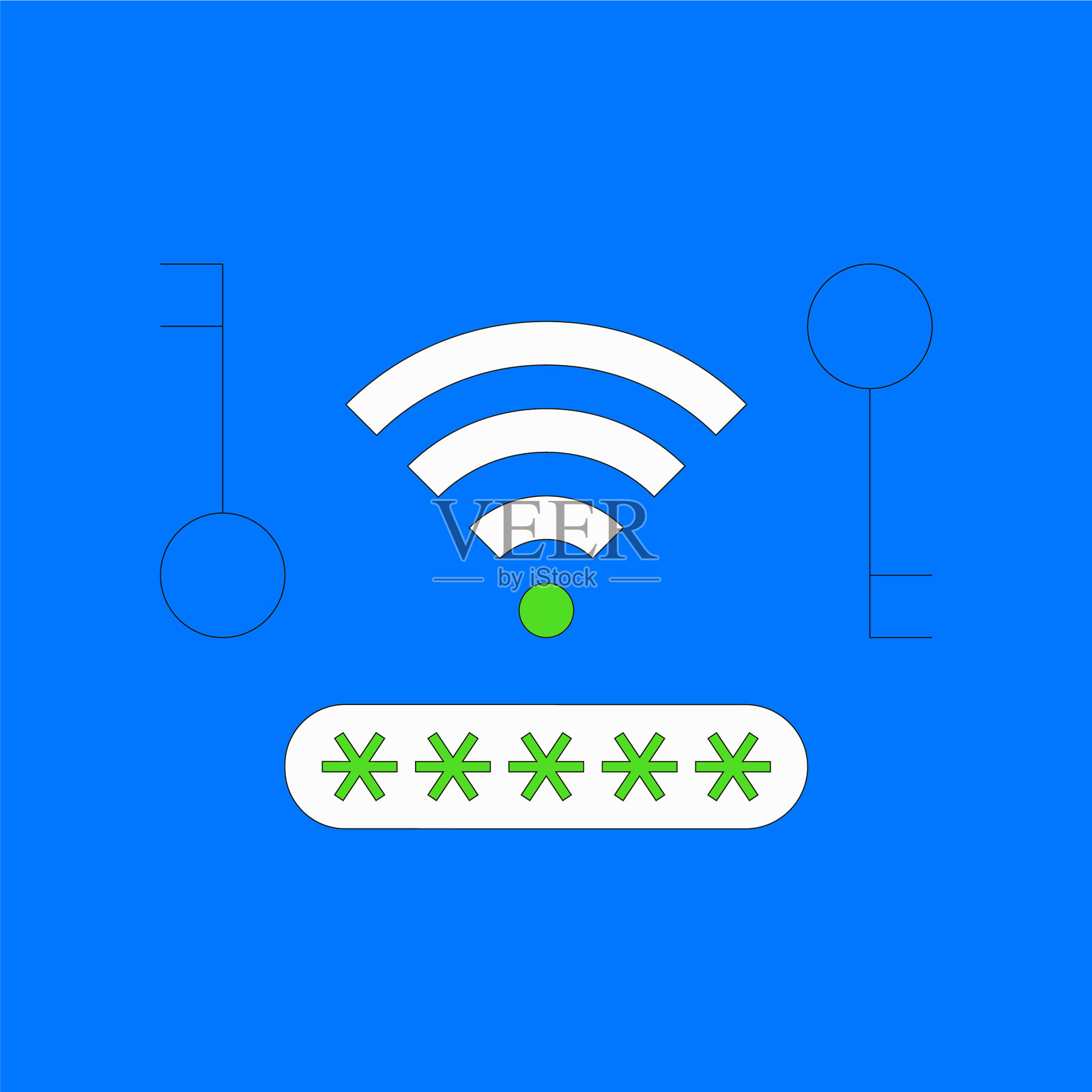 共享wi-fi密码概念插画图片素材