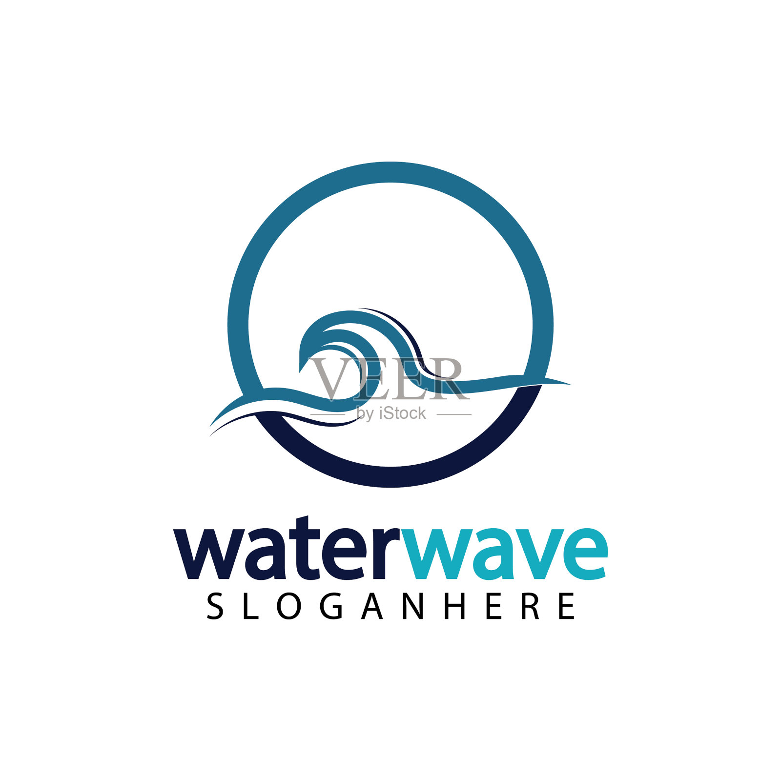 水波标志设计模板插画图片素材