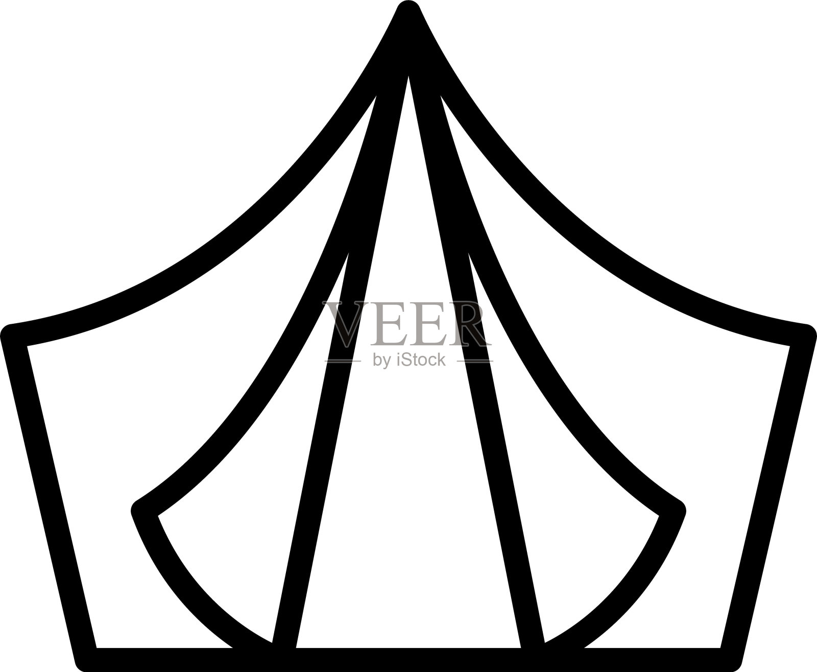 可爱的帐篷轮廓插画图片素材