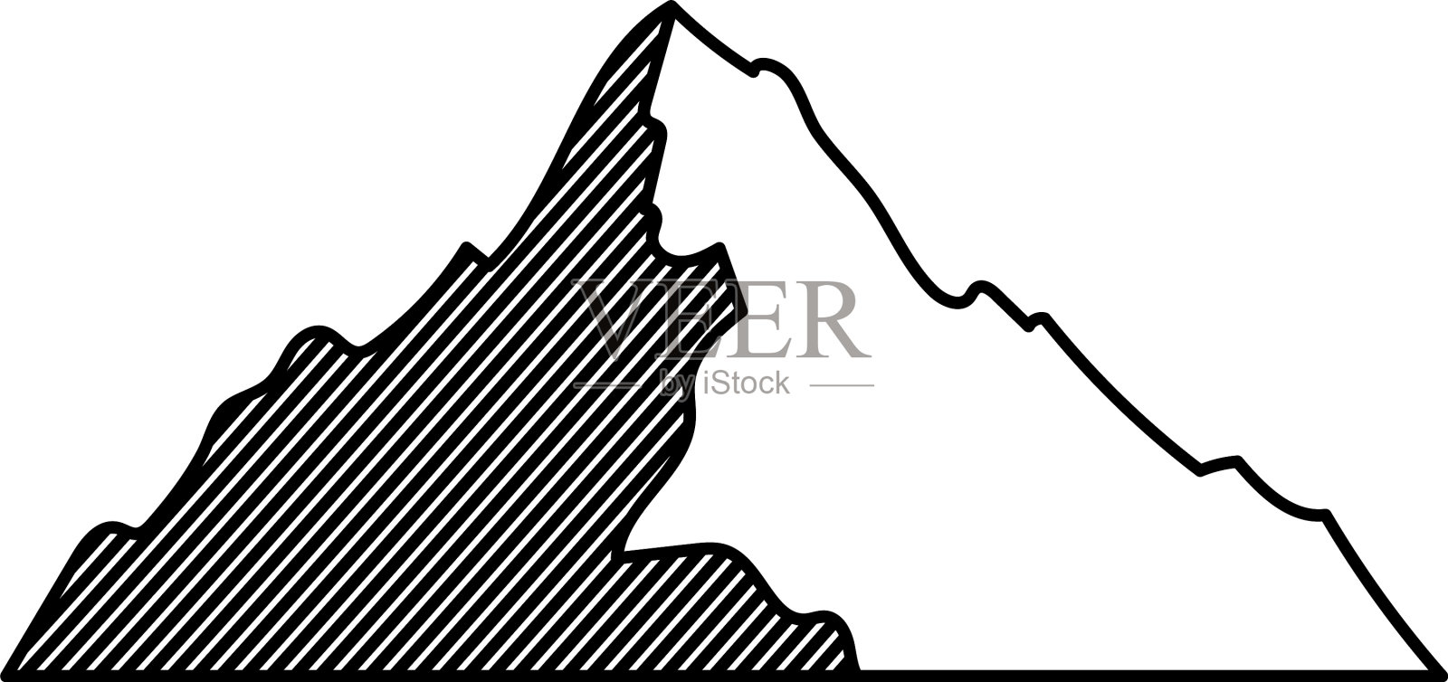 漂亮的山插画图片素材