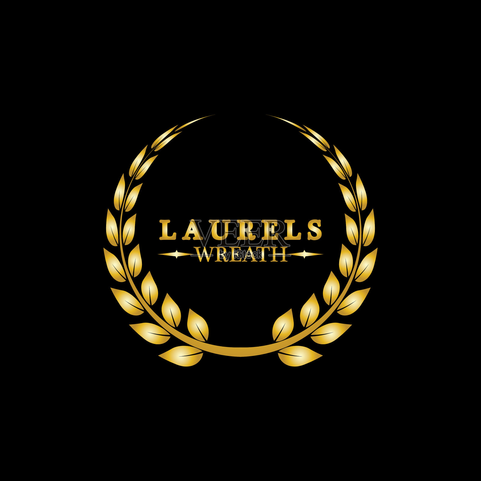 金月桂花冠象征胜利和胜利插画图片素材