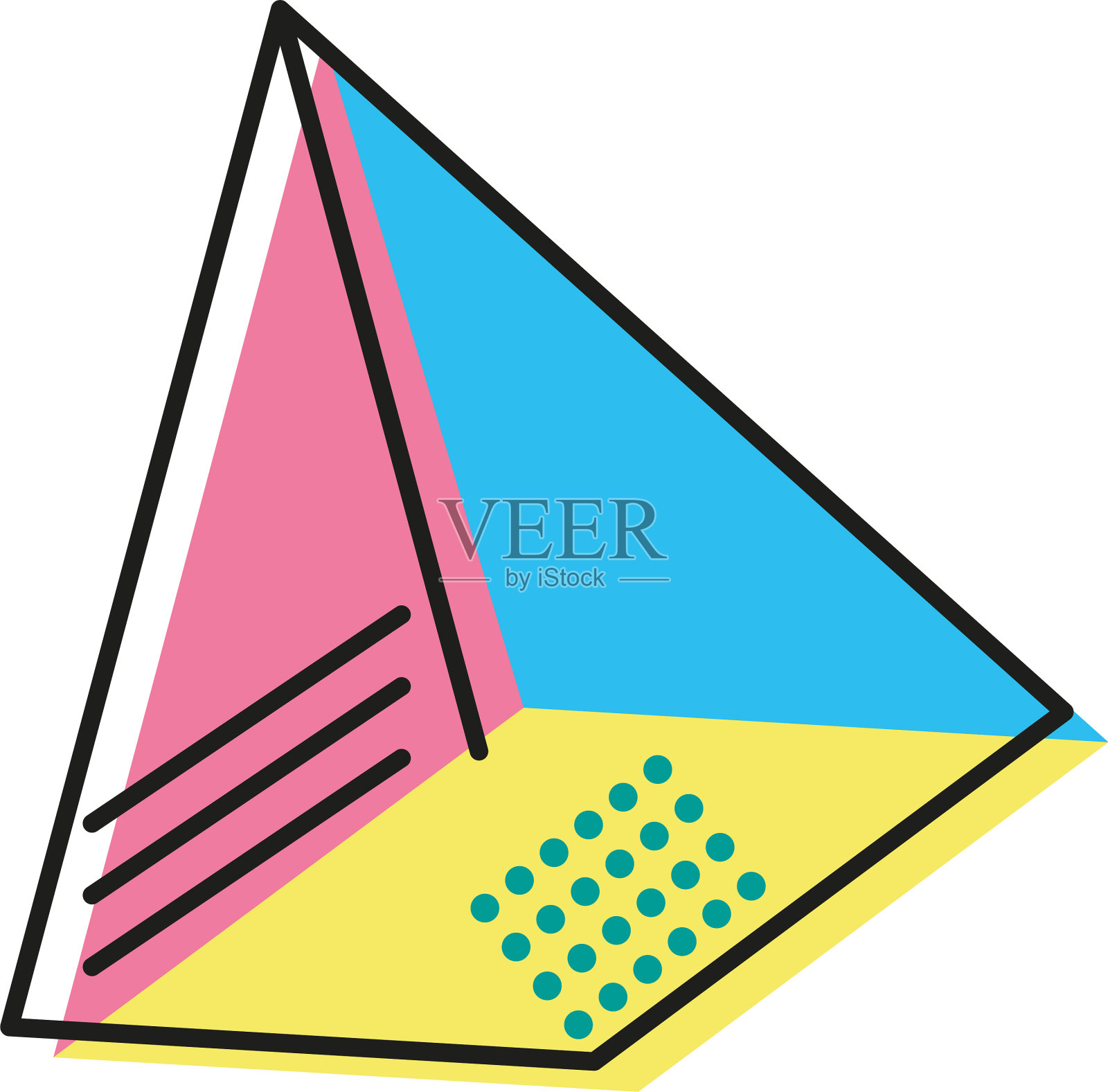 孟菲斯三角形几何设计元素图片