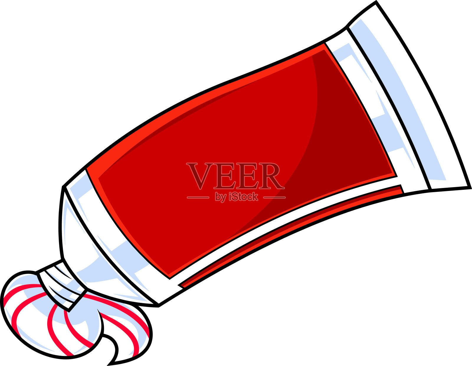 卡通牙膏管挤出膏体插画图片素材