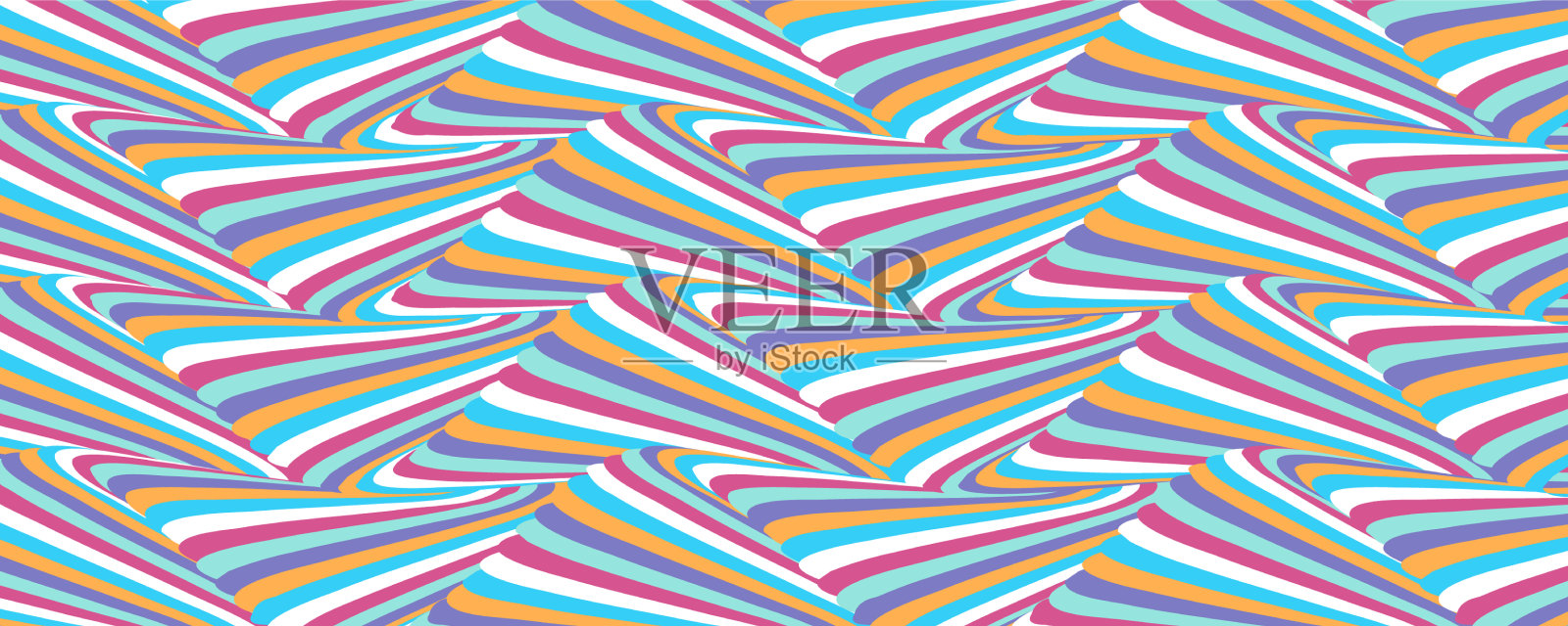 彩色条纹的迷幻图案插画图片素材