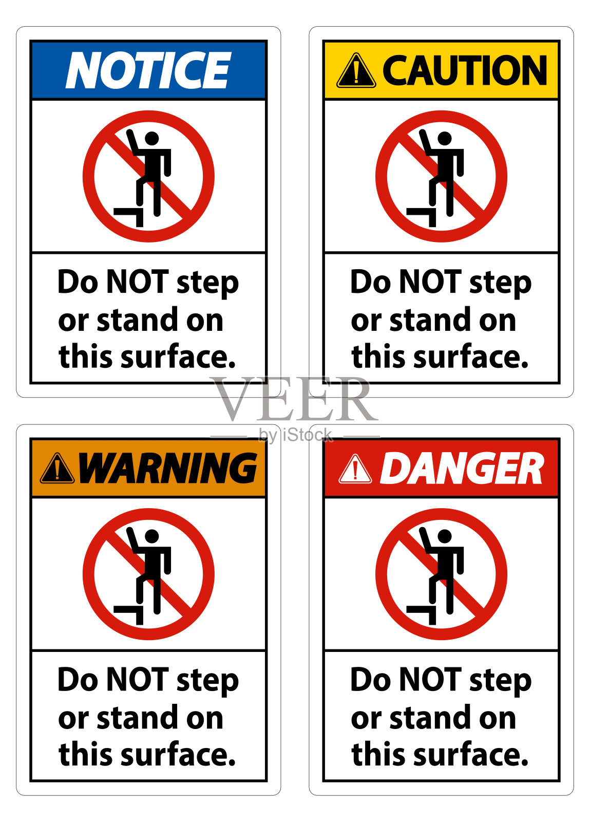 请勿踩踏或站在此表面。插画图片素材