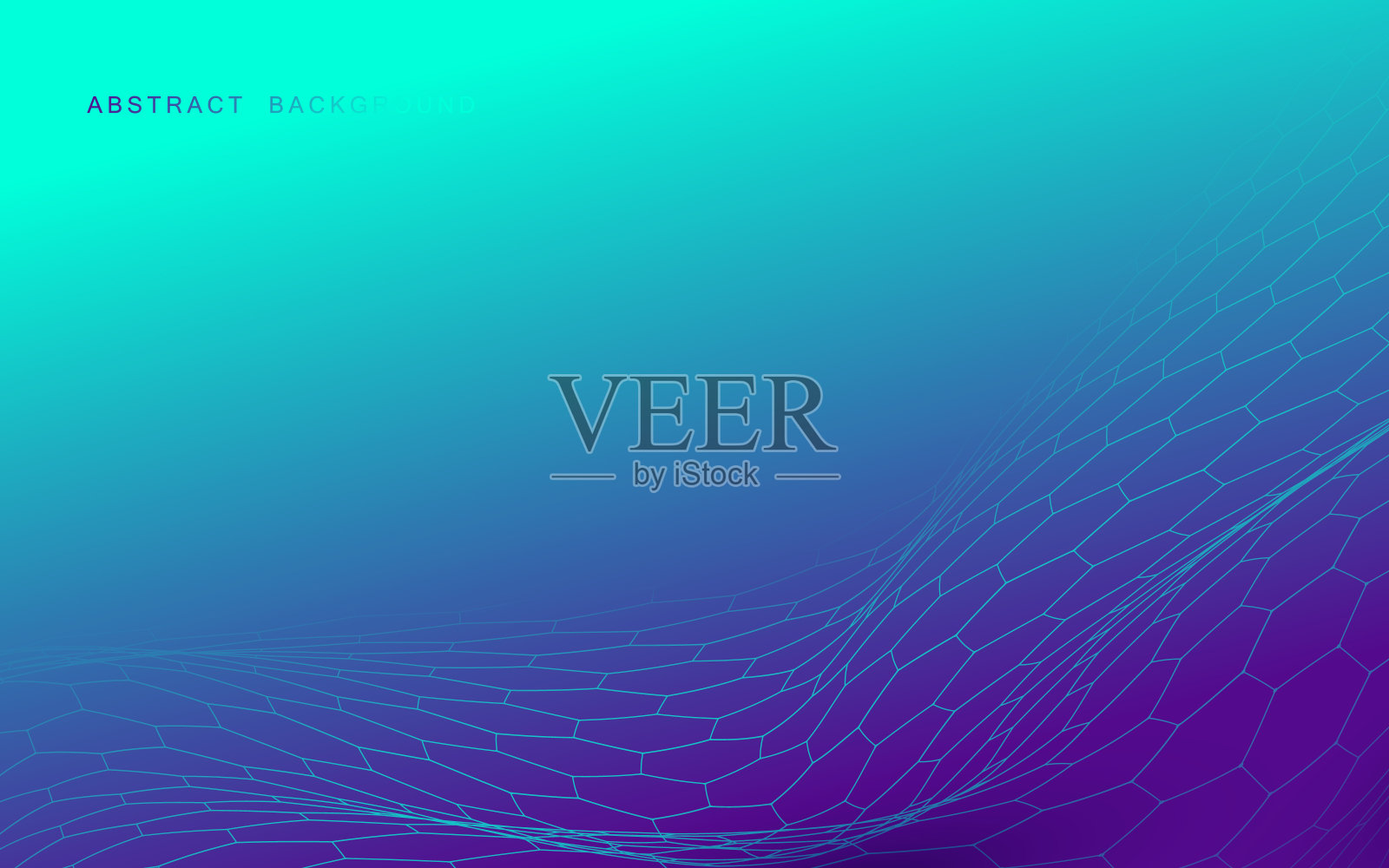 抽象未来六边形技术波浪背景。大数据的概念。矢量图插画图片素材