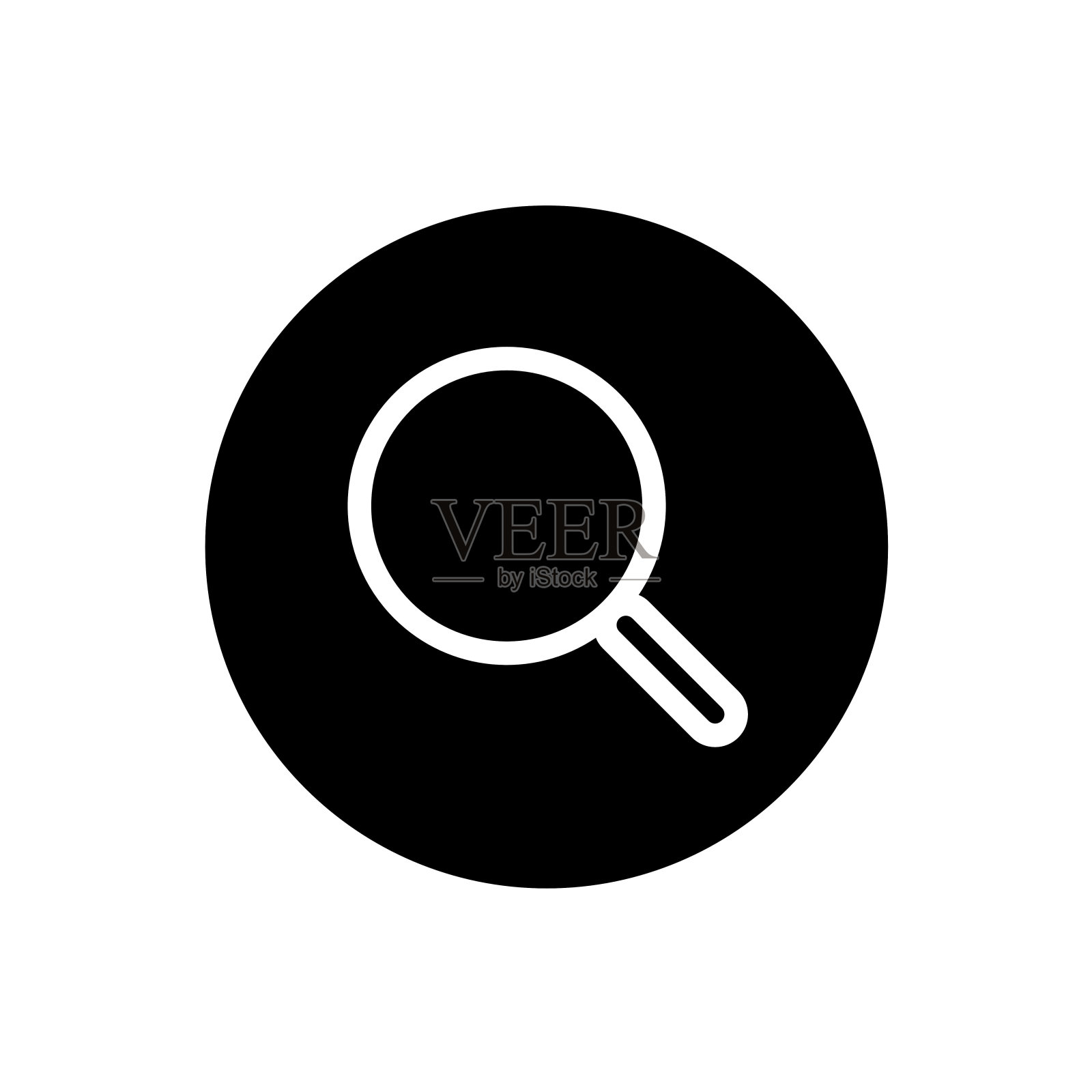 搜索图标与圆形风格图标素材