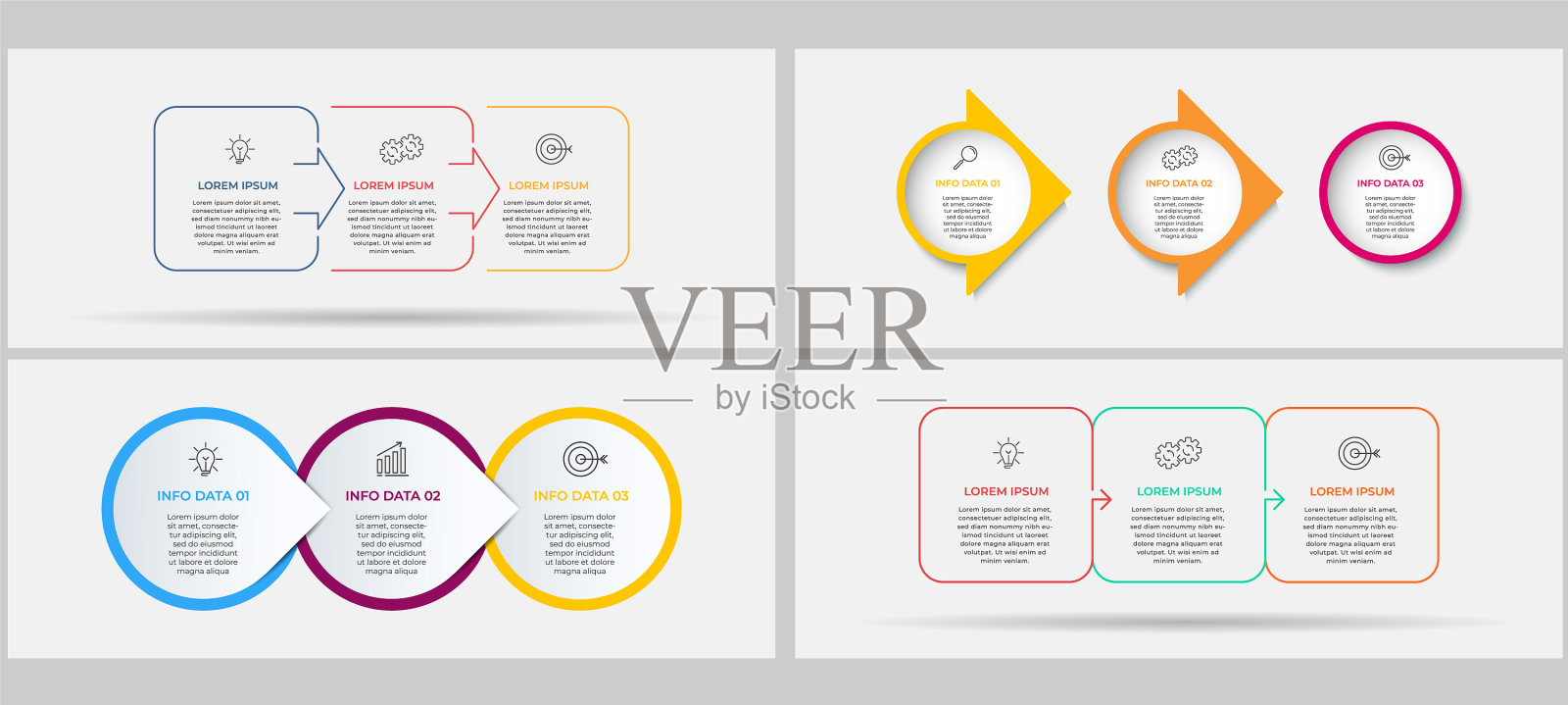 业务信息图设置了3个选项或步骤设计模板素材