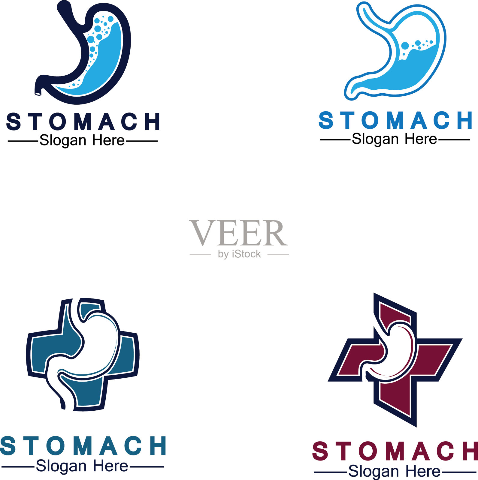 胃健康标志设计-创意插画图片素材