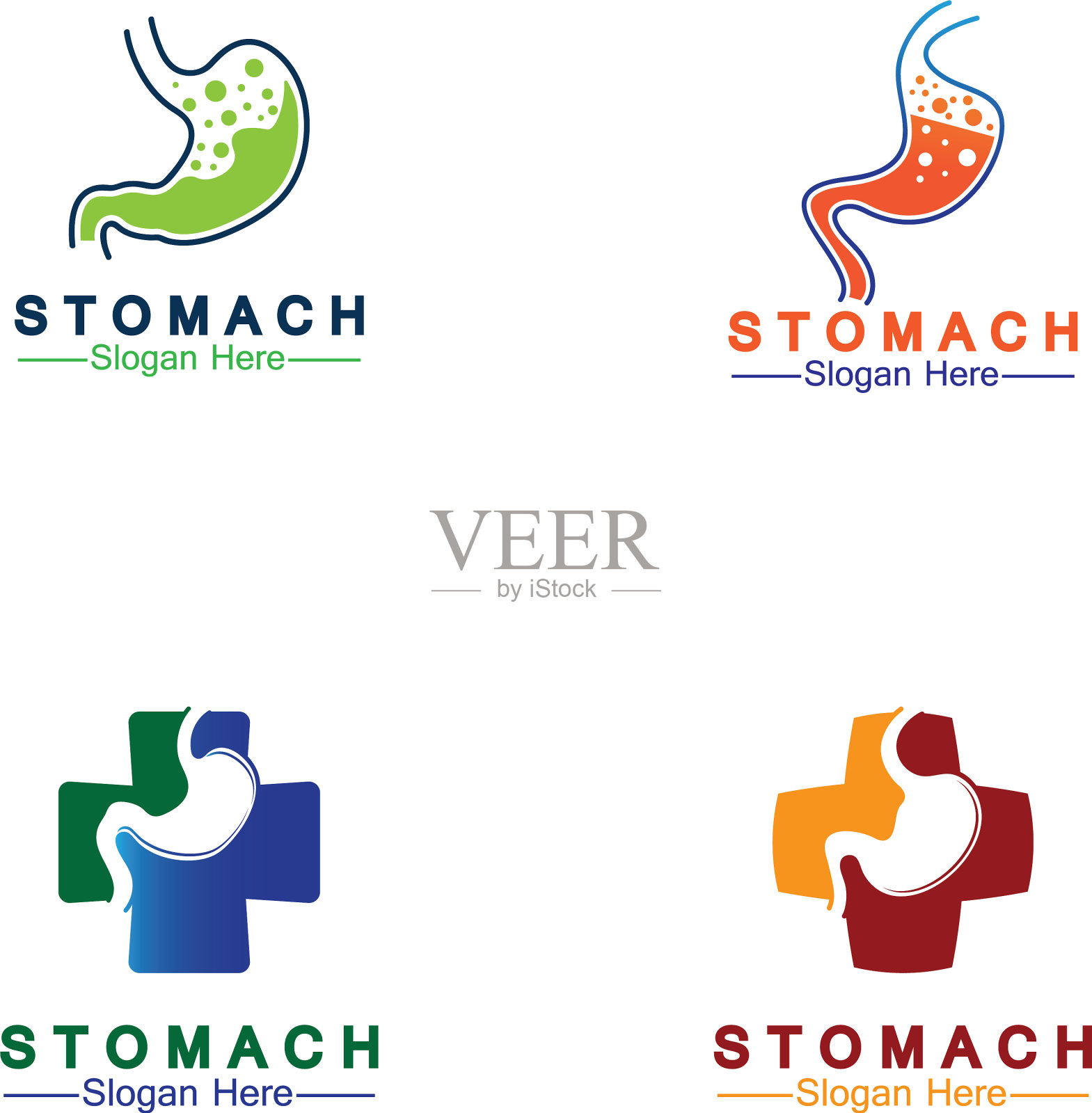 胃健康标志设计-创意插画图片素材