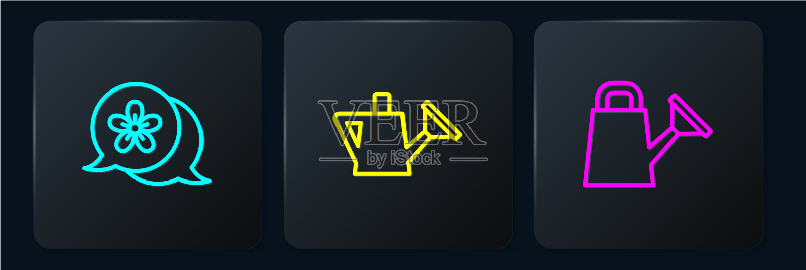 设置线条喷壶和黑色方块图标素材