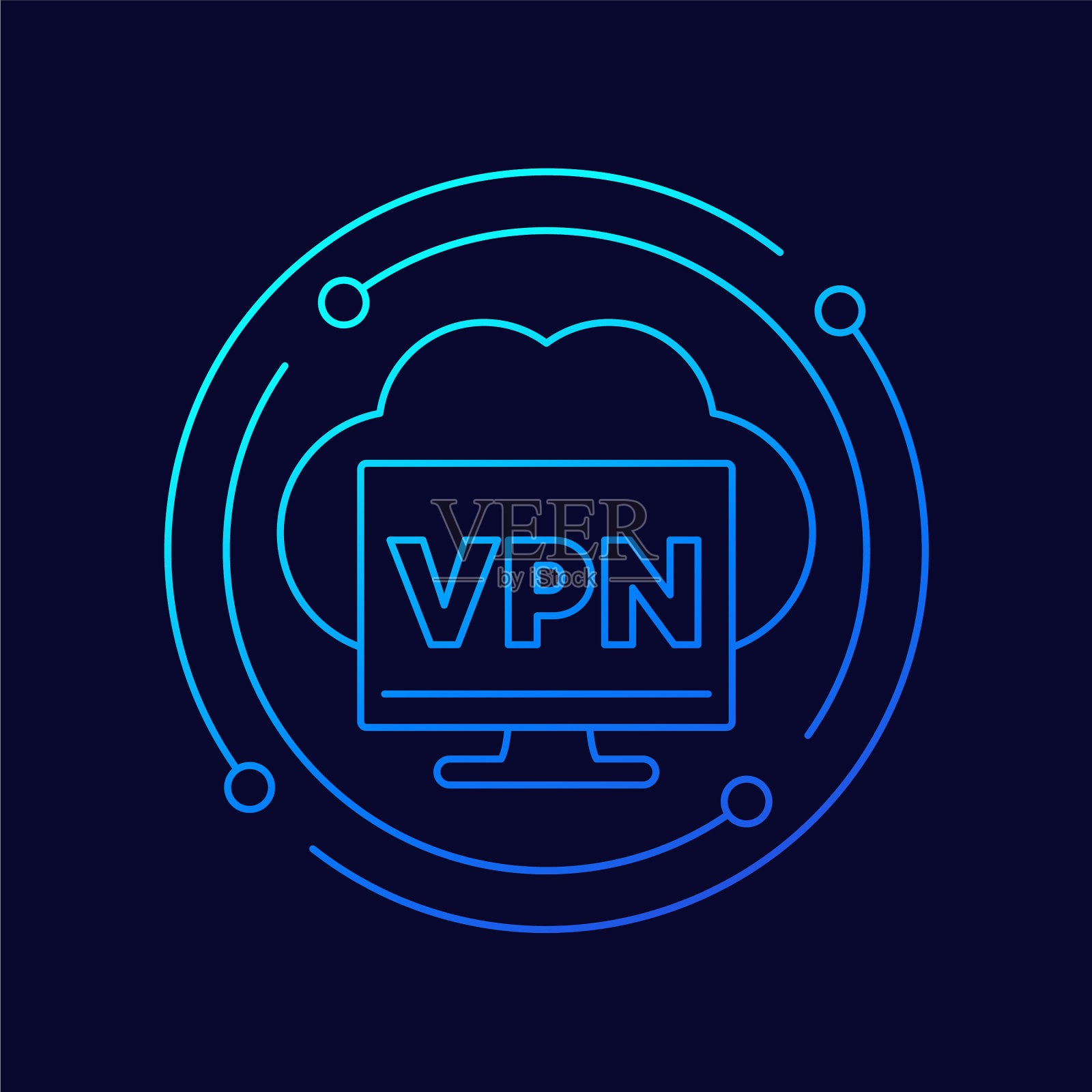 VPN业务线图标插画图片素材