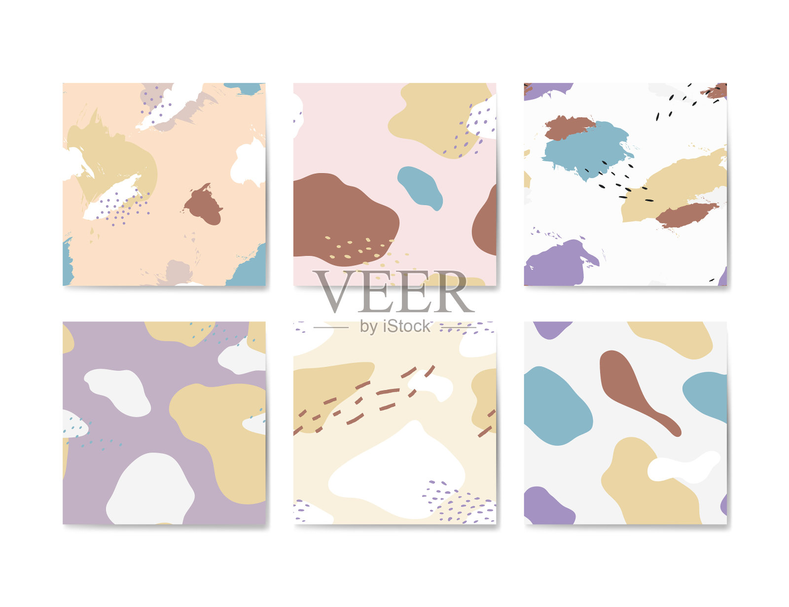 粉彩孟菲斯图案设计插画图片素材