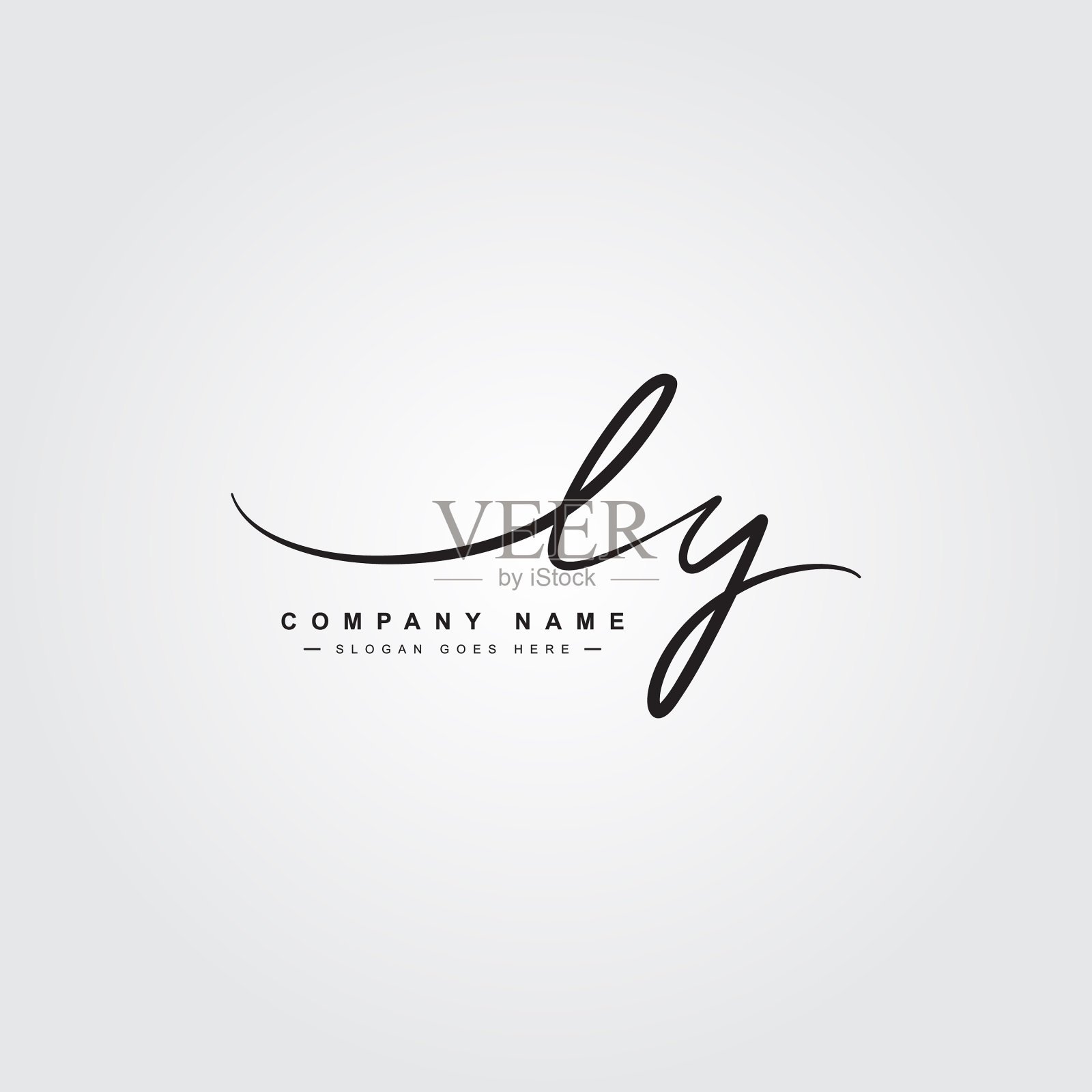 首字母ly logo -手绘签名logo插画图片素材