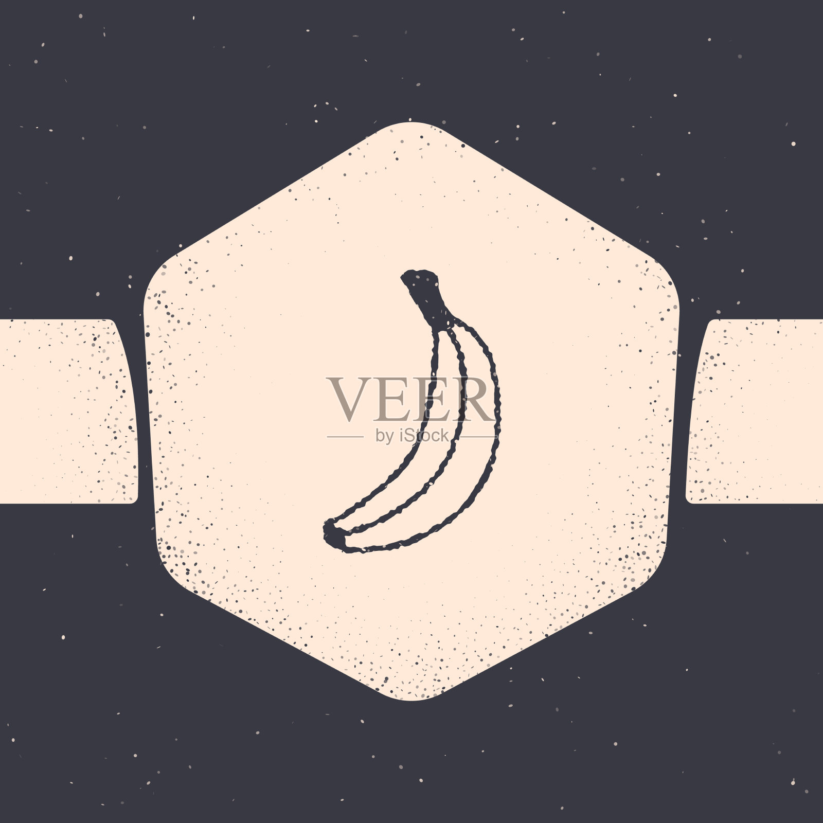 垃圾香蕉图标孤立在灰色背景插画图片素材