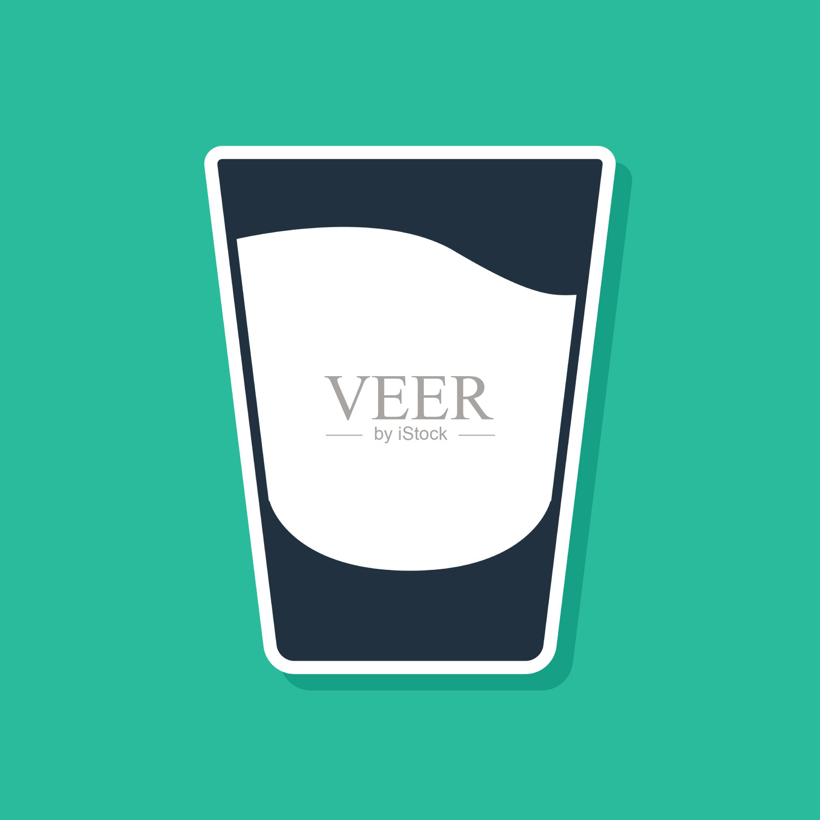 蓝色镜头玻璃图标孤立在绿色背景插画图片素材