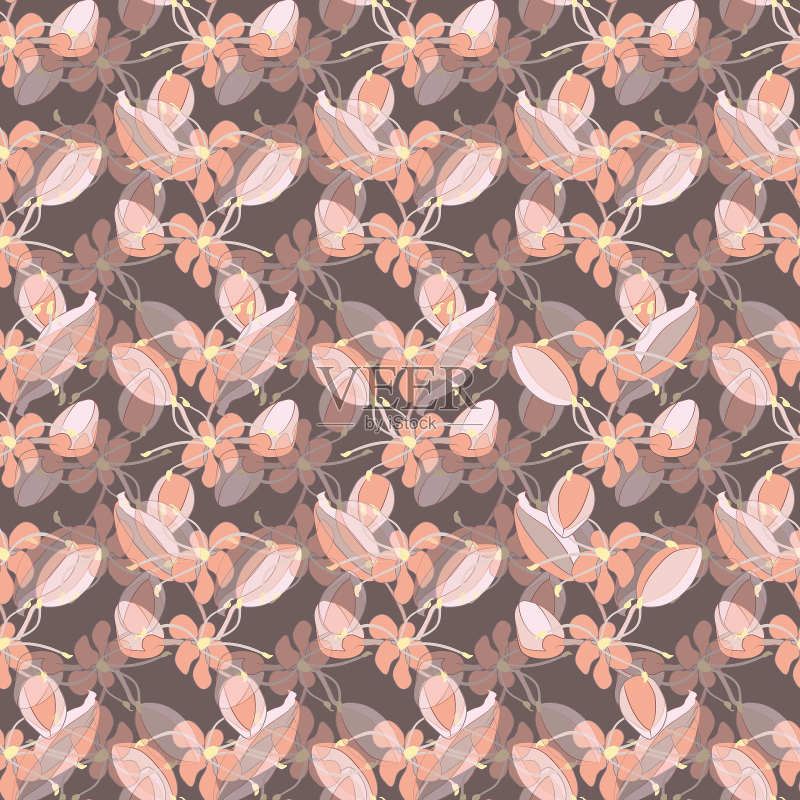 矢量EPS10无缝设计从复古臭虫装饰收集。同伴3。用于绗缝、墙纸、服装、服装/包衬插画图片素材