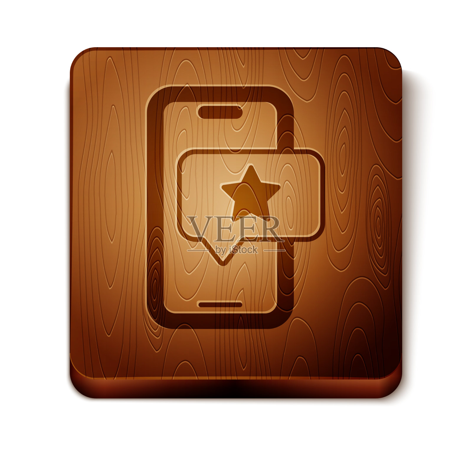 棕色手机与评论评级图标图标素材