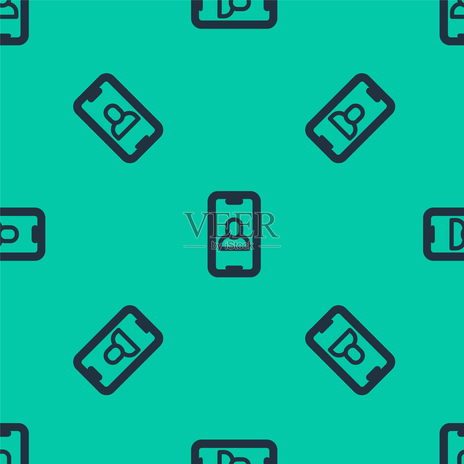 蓝线视频聊天会议图标隔离插画图片素材