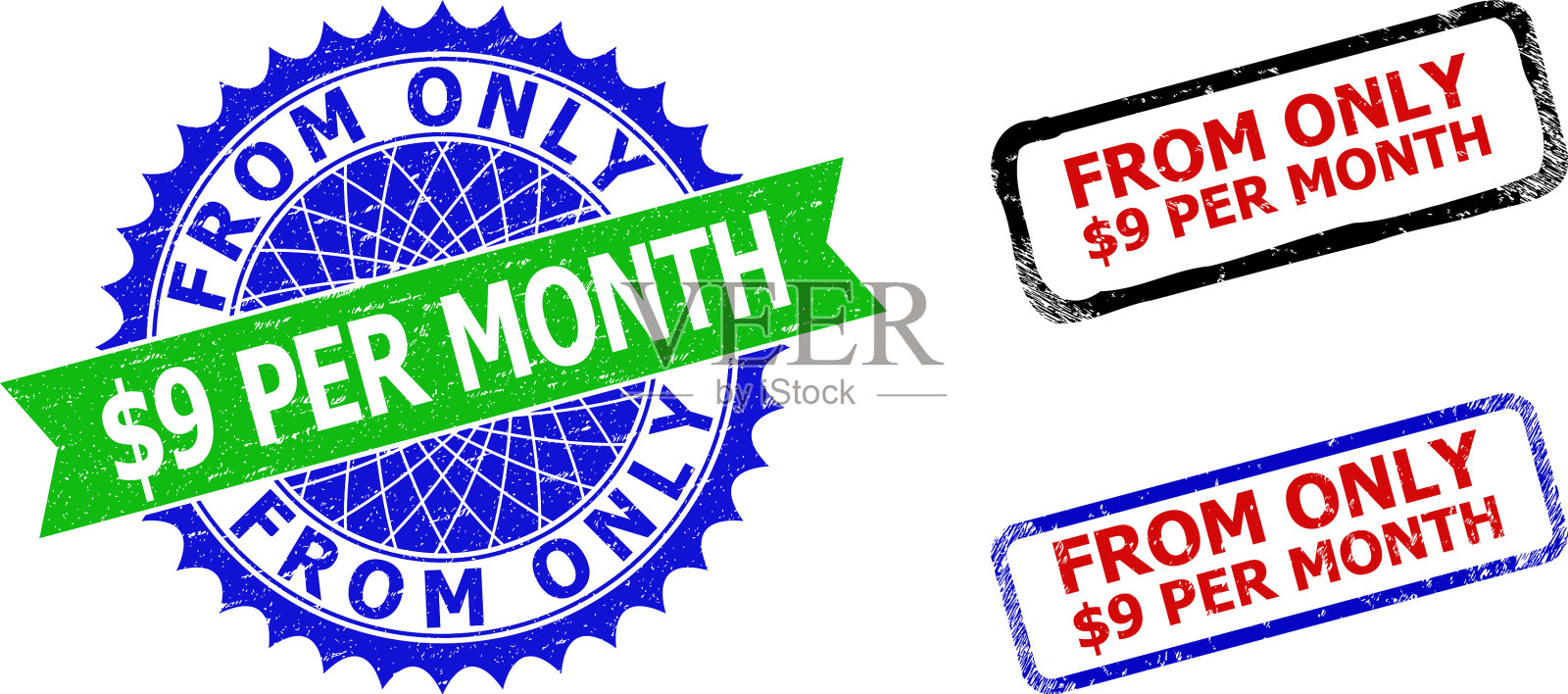 从每月仅9美元玫瑰形和长方形设计元素图片