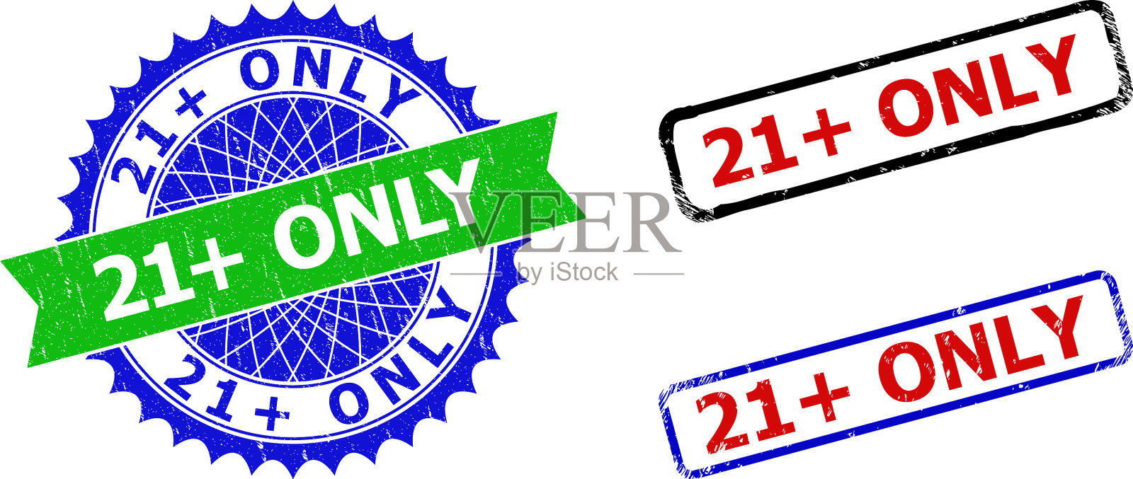 21加上只有玫瑰形和矩形双色封条设计元素图片