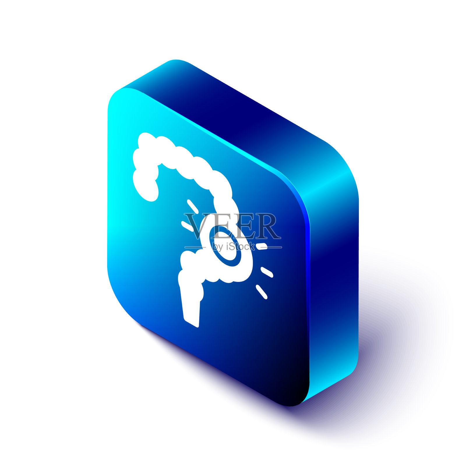 白色上孤立的等距肠便秘图标插画图片素材