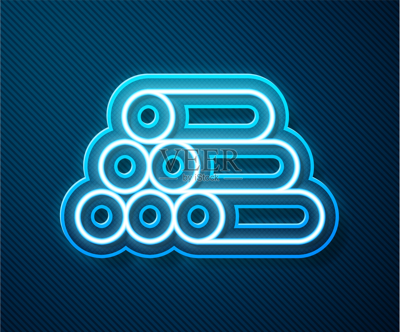 发光的霓虹灯线木头图标孤立上插画图片素材