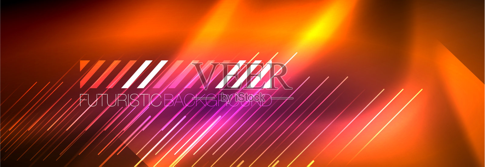 霓虹发光的线条，神奇的能量和光运动插画图片素材