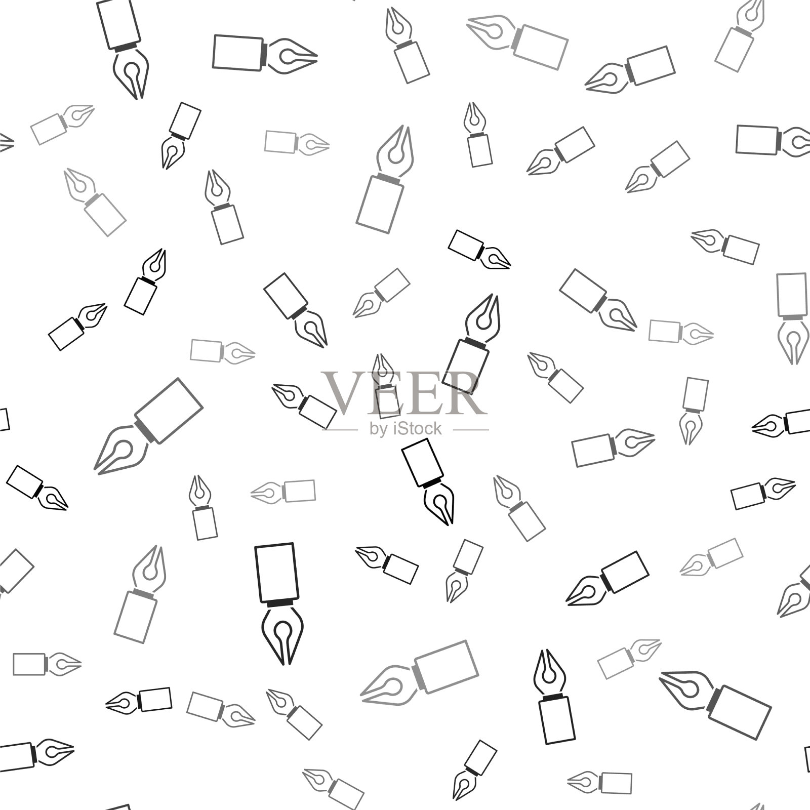 黑色钢笔笔尖图标隔离无缝插画图片素材